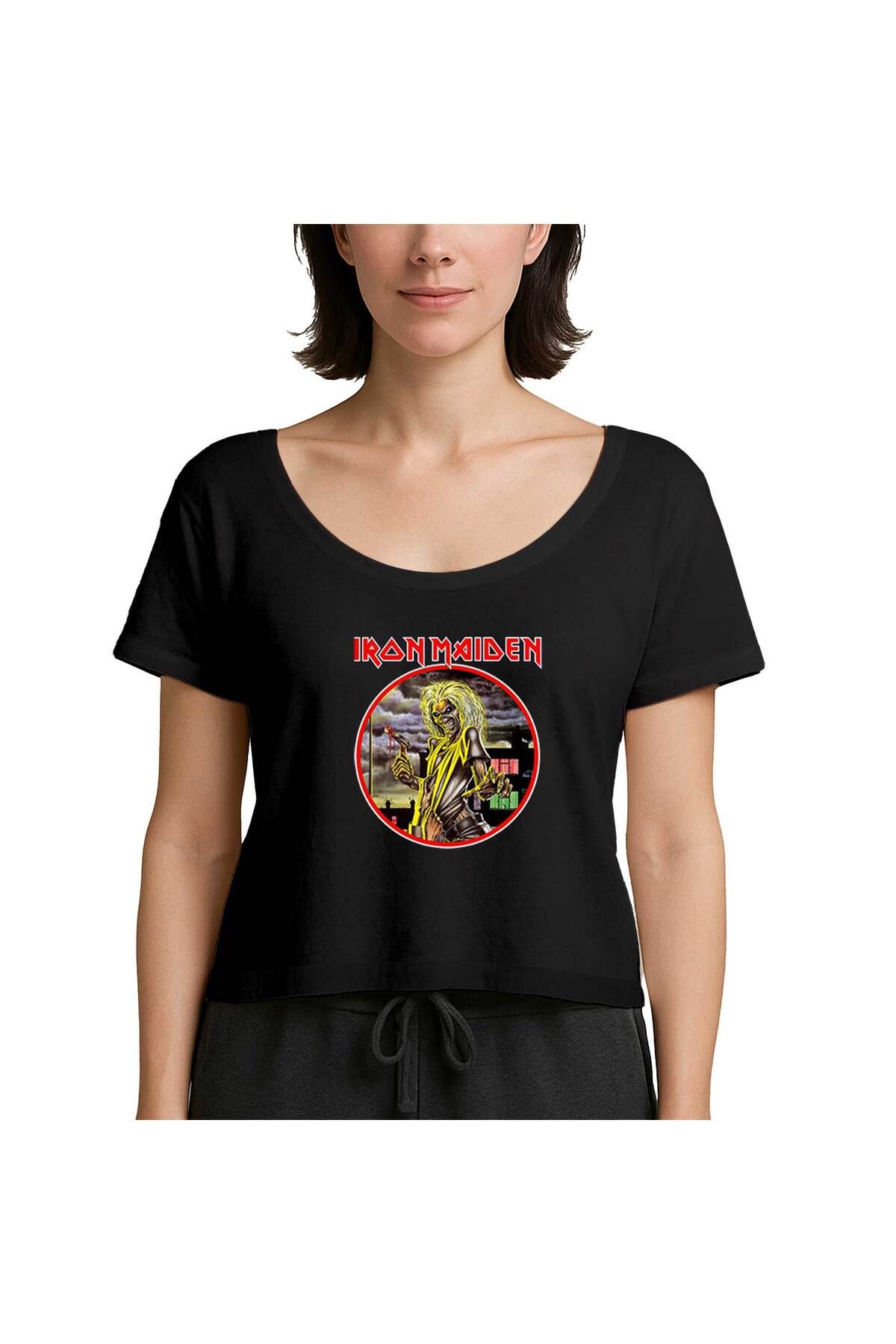 Z zepplin Iron Maiden Killers Siyah Kadın Tişört