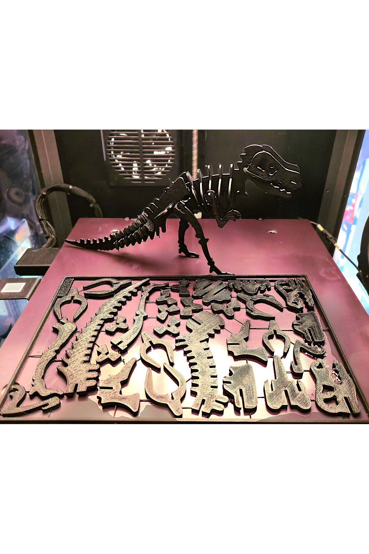yeni Zeka Eğitim Eğlence 3D Dinozor Arkeolojik Yapboz 25x16 Siyah