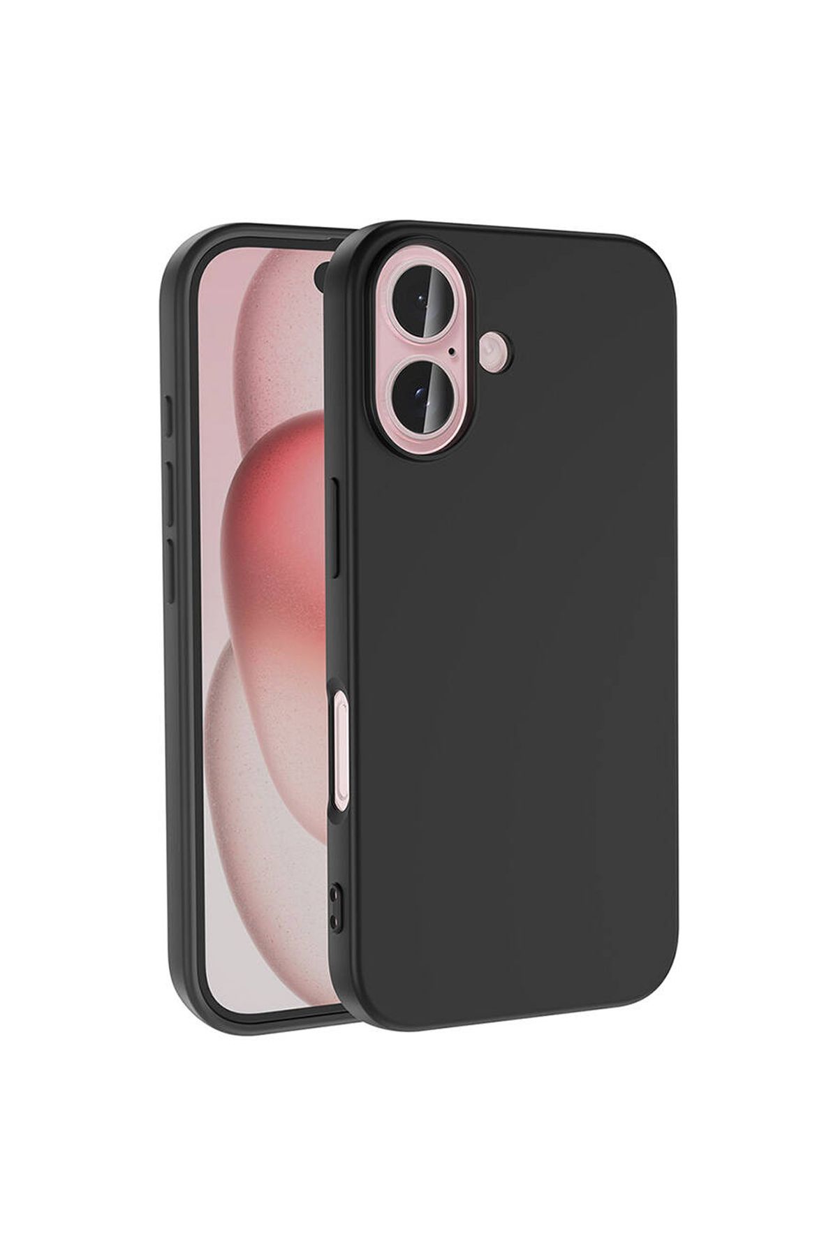 ErkMobile iPhone 16 Siyah Lansman Arka Kapak Silikon Kılıf