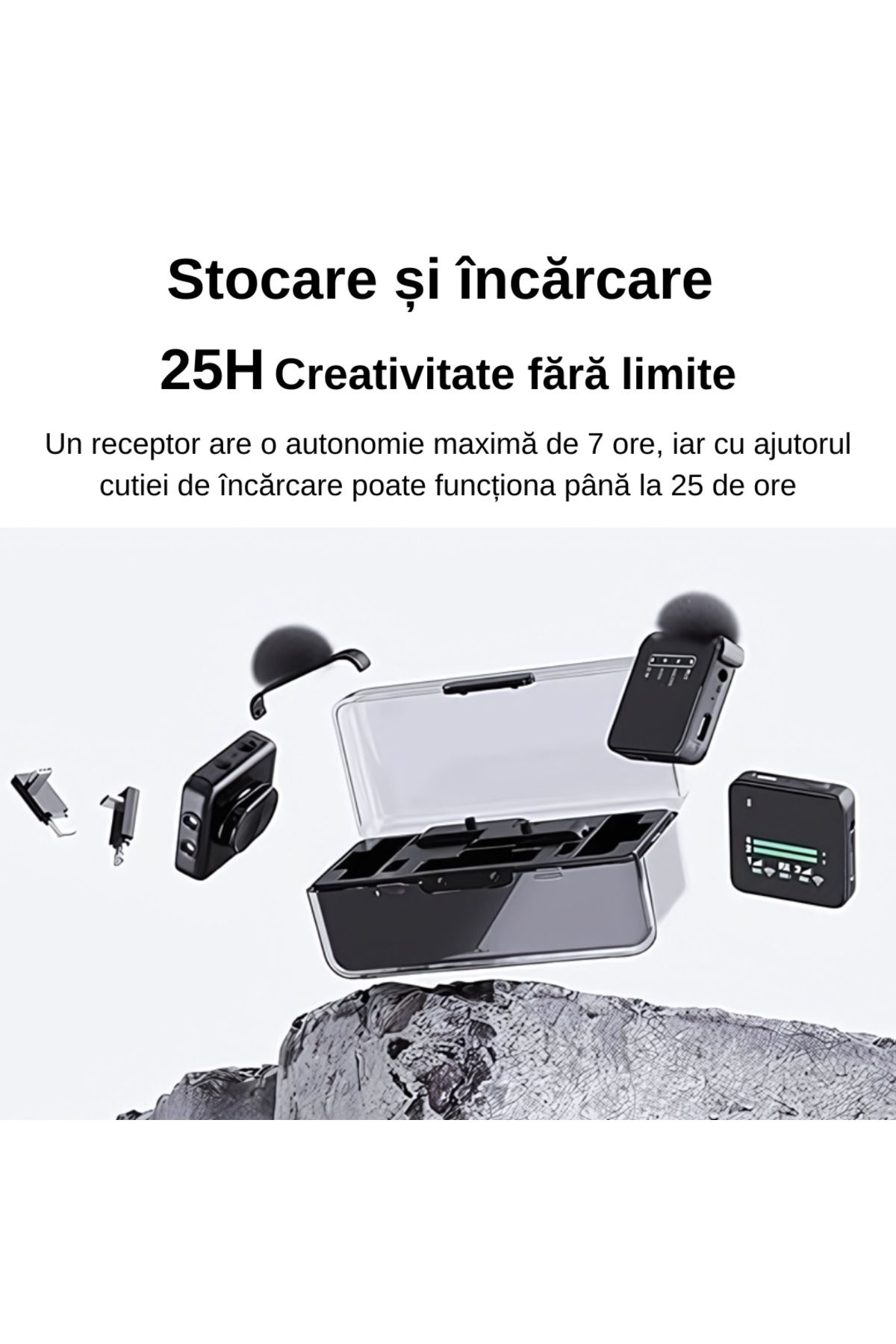 LUDORA-Lavaliera wireless, conectare wireless 2.4G, reducere zgomot, compatibil android/ios/camera video 8
