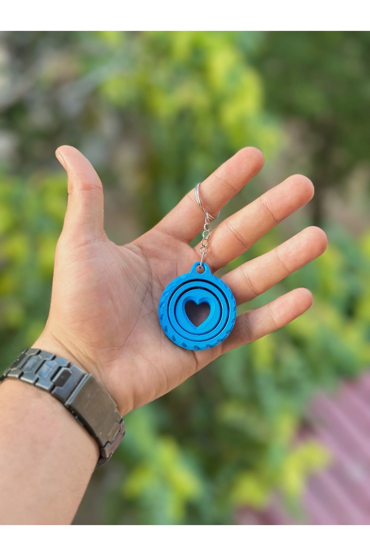 Orjin3D Stres Çarklı Kalp Desenli Anahtarlık