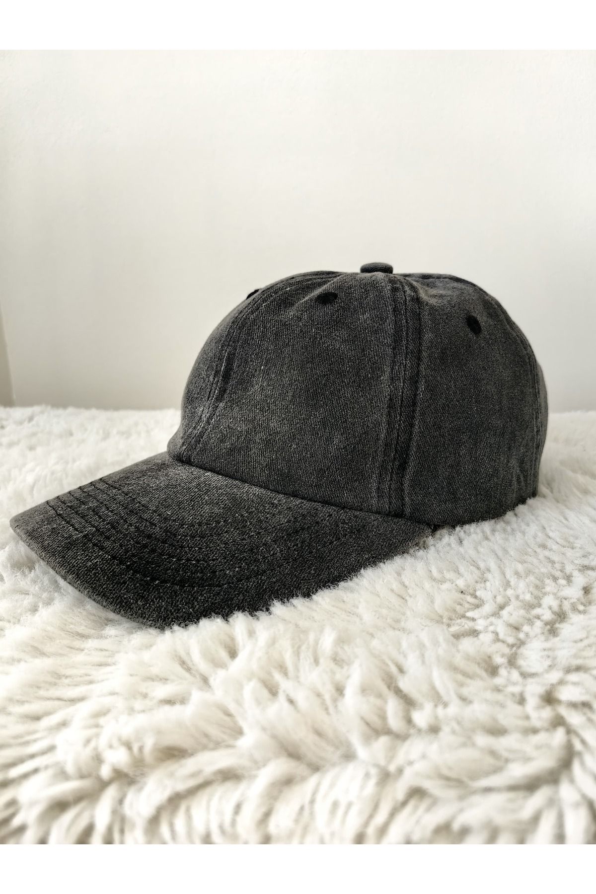 Poyraz Şapka %100 Pamuk Vintage Yıkanmış Eskitme Unisex Yazlık Snapback Şapka - Ayarlanabilir Spor Şapka