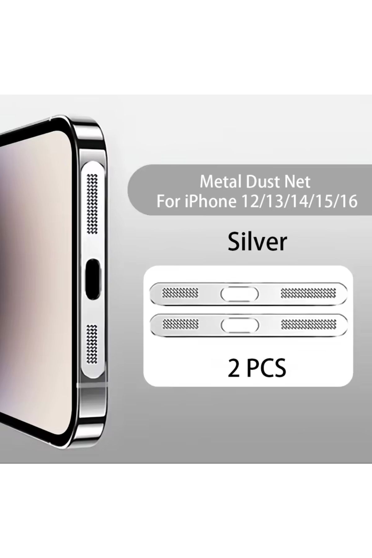 BURKİNA iPhone 12 ,13 , 14 , 15 , 16 ve Pro / Pro Max modelleri Metal toz engelleyici Filtre Toz Ağı 2 Adet