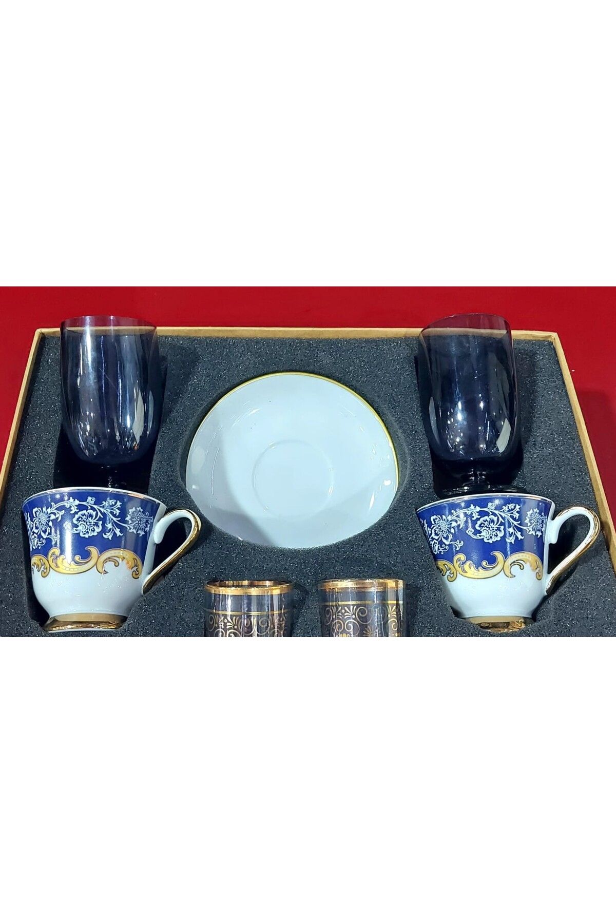 esdekor Danieli Exclusive Fine Porcelain Porselen 2 kişilik Kahve Seti Su Bardaklı