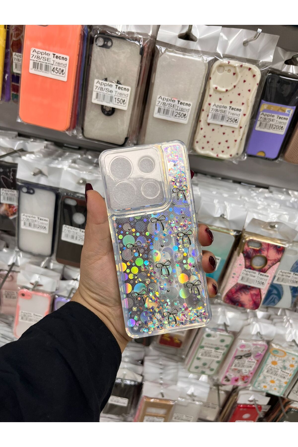 TECNOTREND Xiaomi Redmi Note 13 Pro 5g sıvı parıltılı Hologramlı şeffaf silikon kılıf