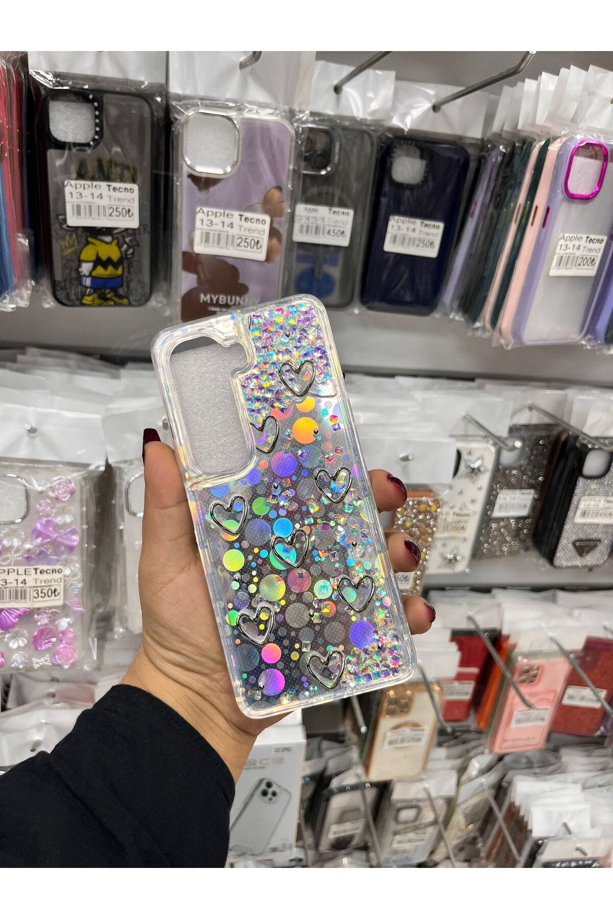 TECNOTREND İnfinix Hot 50 4g Sulu parıltılı Hologramlı şeffaf silikon kılıf