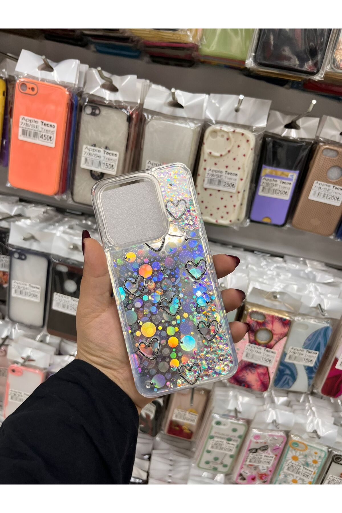 TECNOTREND İnfinix Smart 9 sıvı parıltılı Hologramlı şeffaf silikon kılıf
