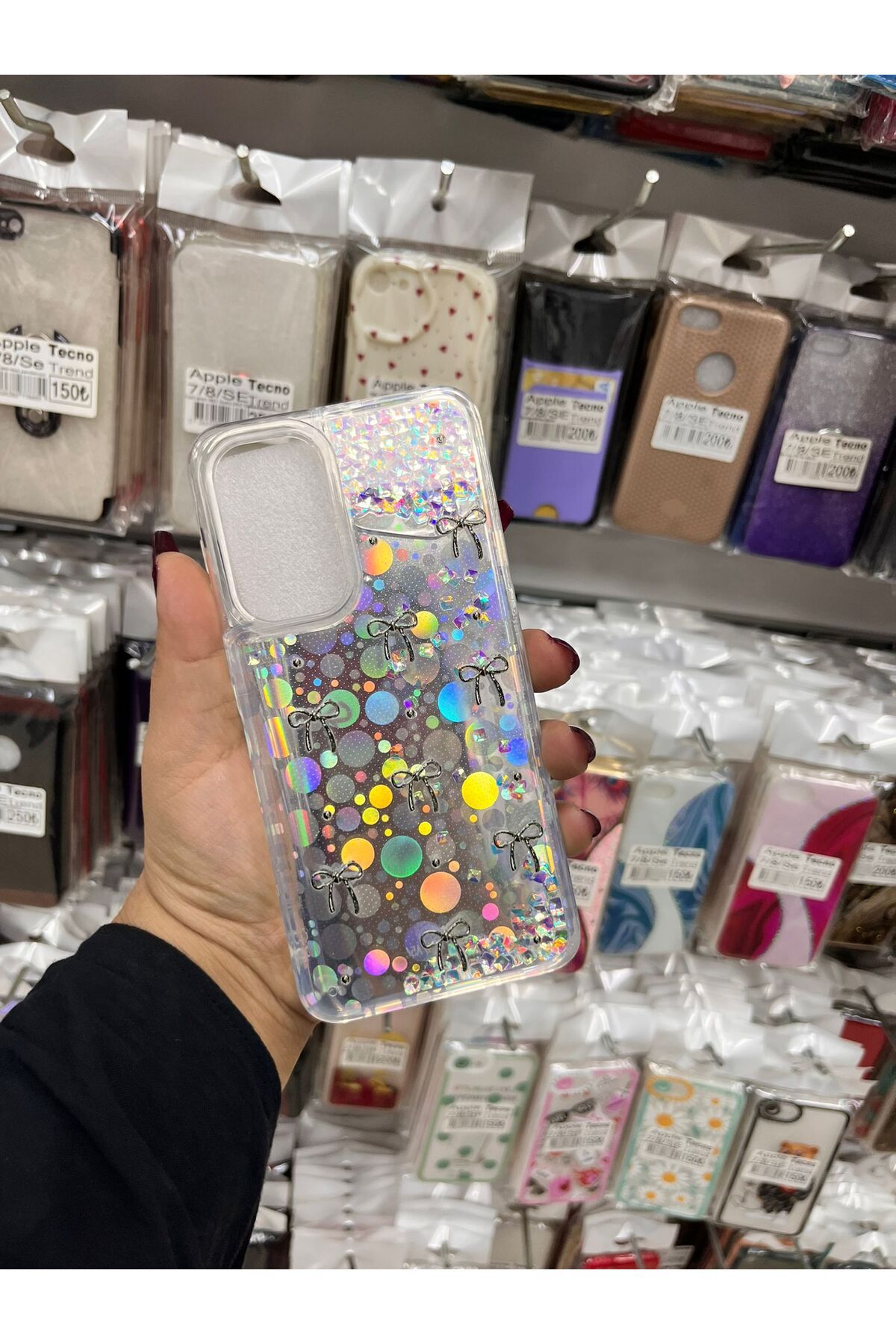 TECNOTREND Galaxy A36 / A56 Uyumlu sıvı parıltılı Hologramlı şeffaf silikon kılıf