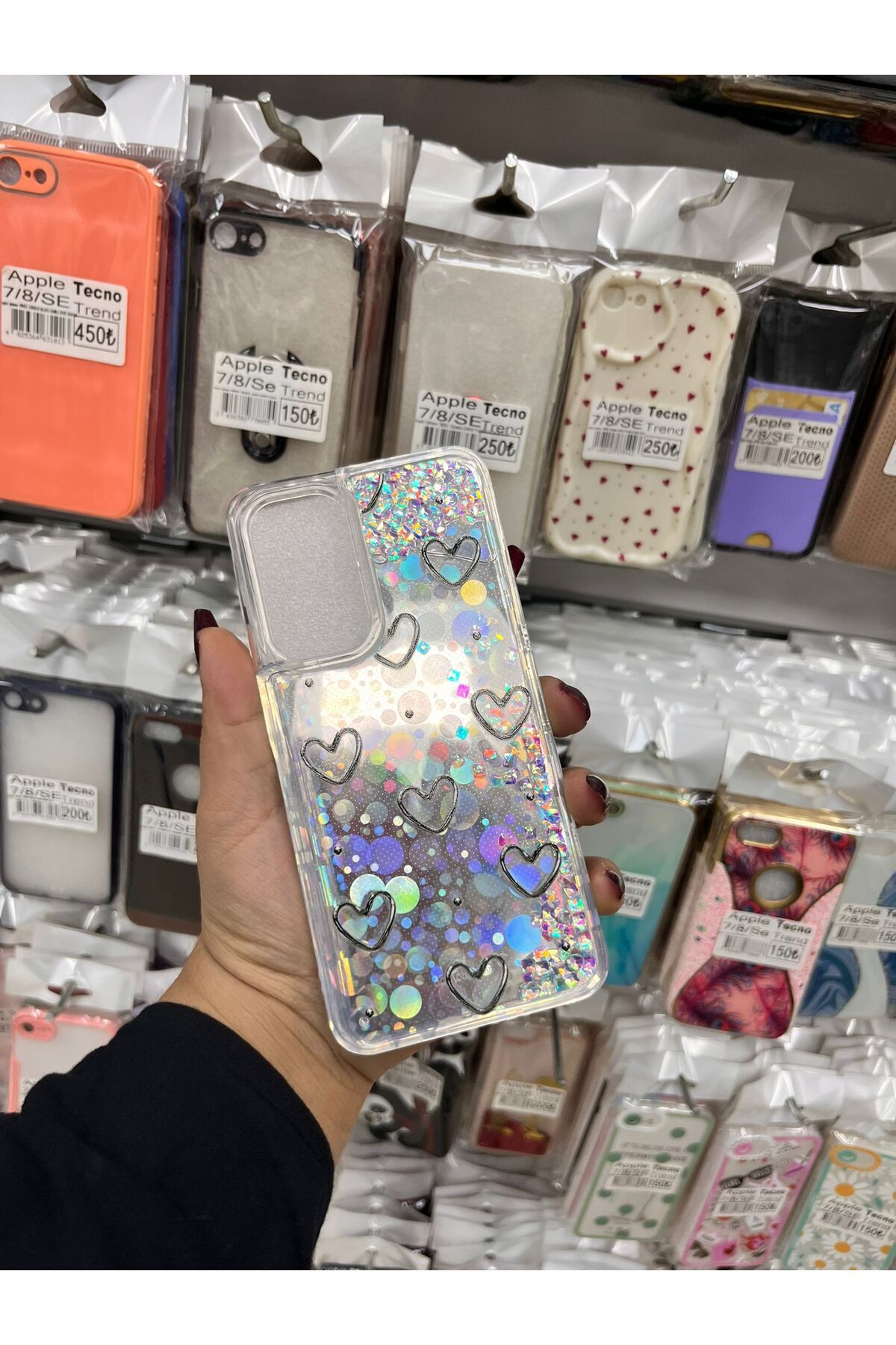 TECNOTREND Galaxy A36 / A56 Uyumlu sıvı parıltılı Hologramlı şeffaf silikon kılıf