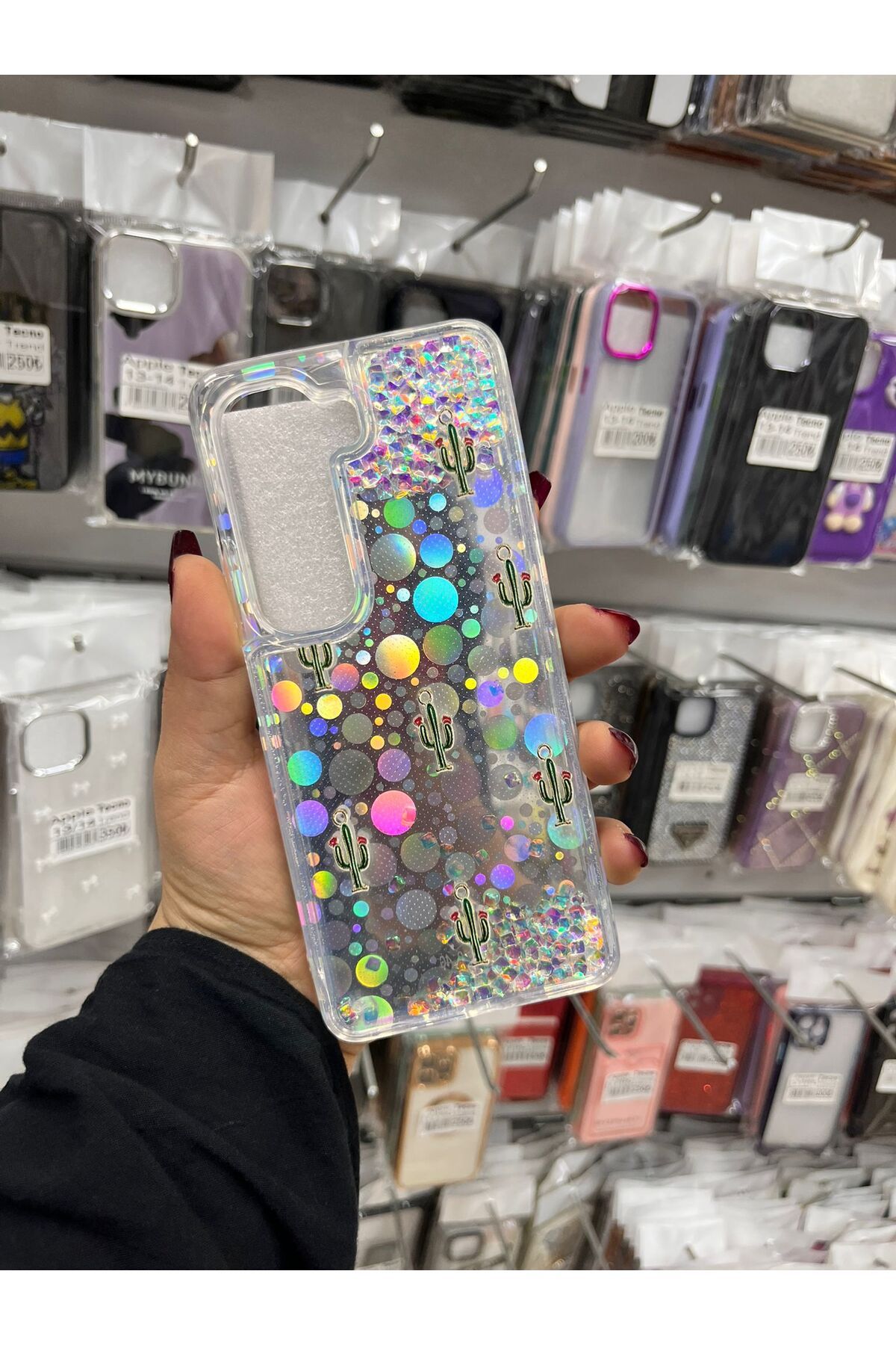 TECNOTREND İnfinix Hot 50 4g Sulu parıltılı Hologramlı şeffaf silikon kılıf