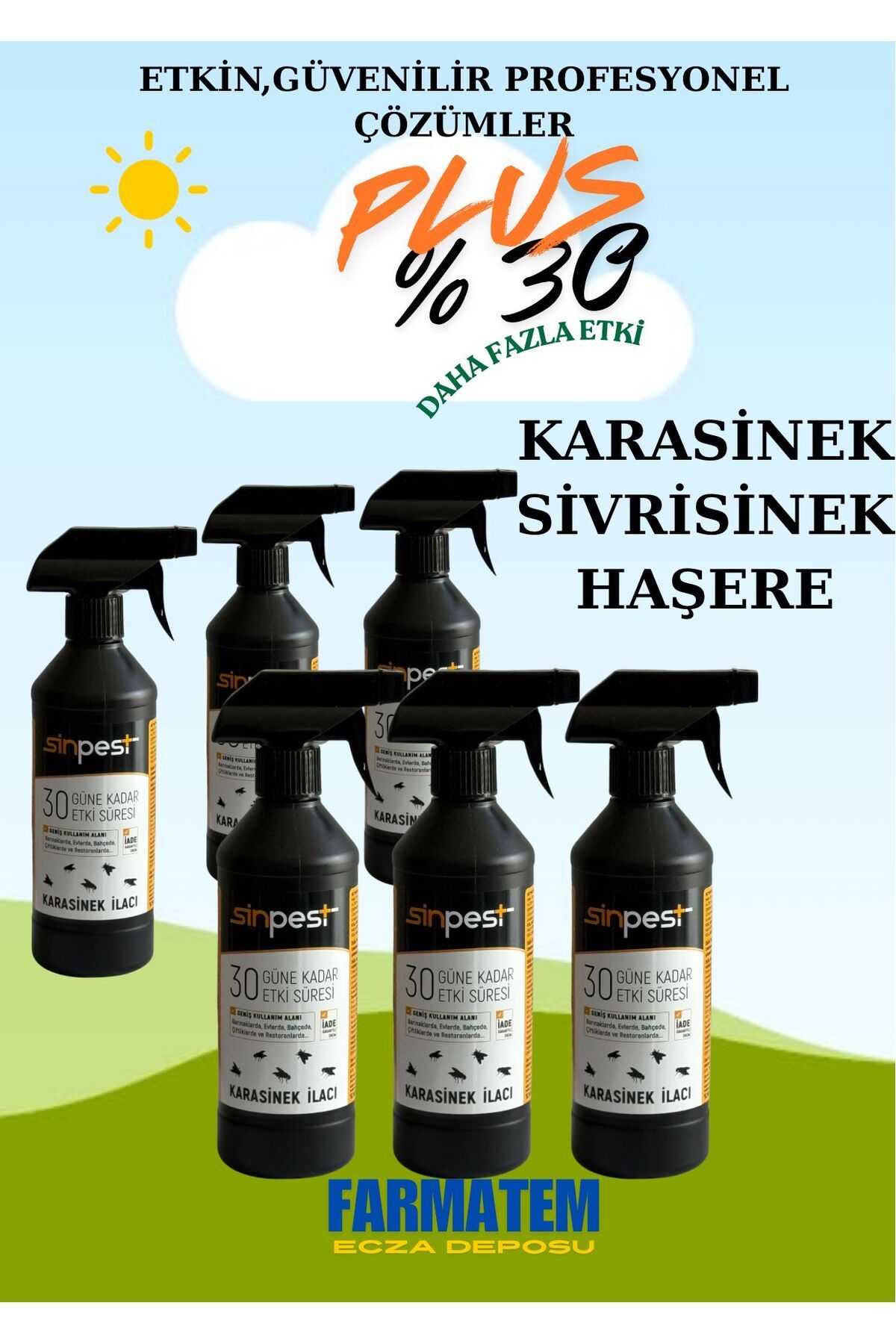 sinpestplus SİNPEST PLUS % 30 DAHA ETKİLİ 6 ADET 500ML