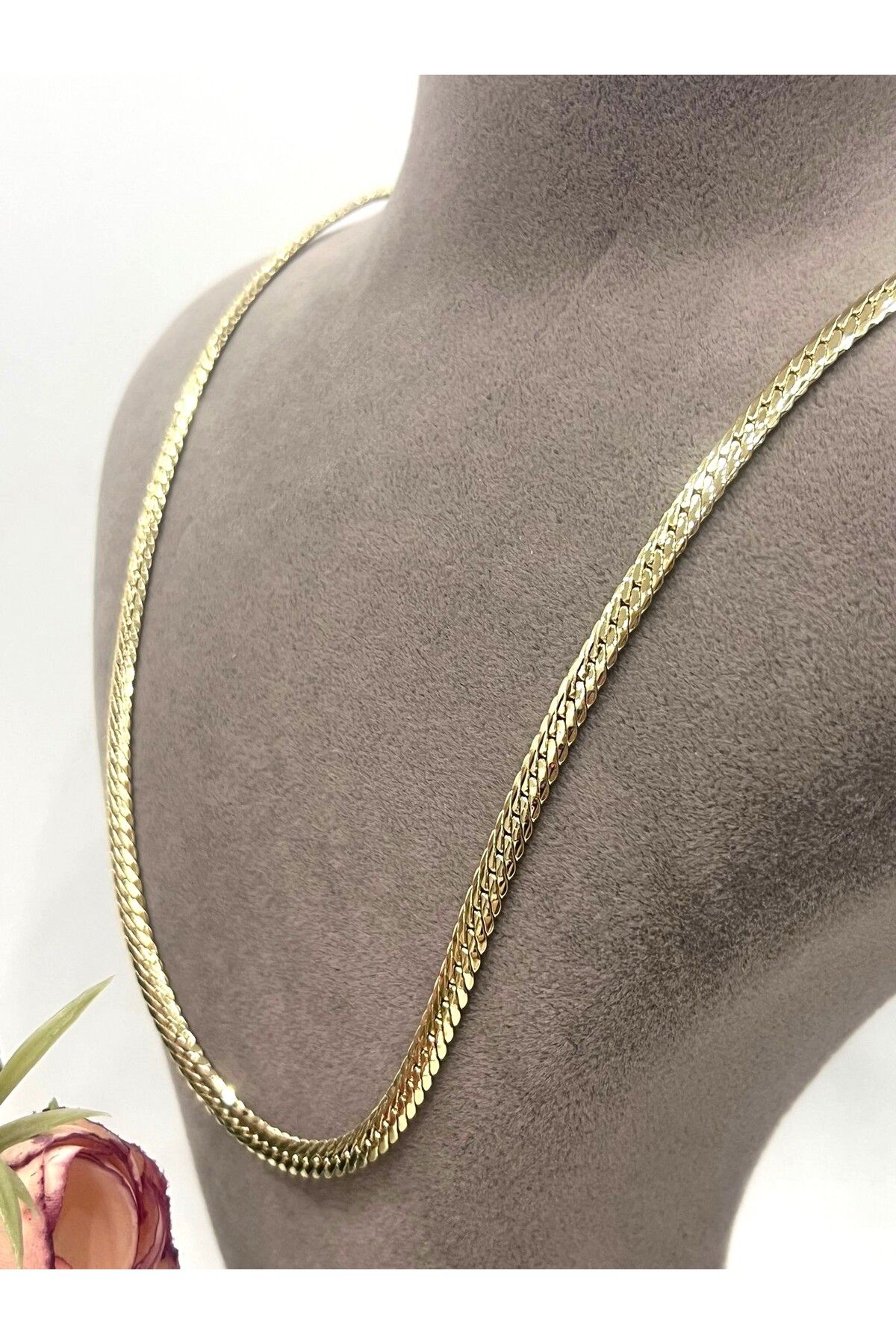 MASAL TAKI&AKSESUAR XUPING VIP Kalın 0,5mm Örgü Premium Zincir Kolye (14k Gold - 55cm)