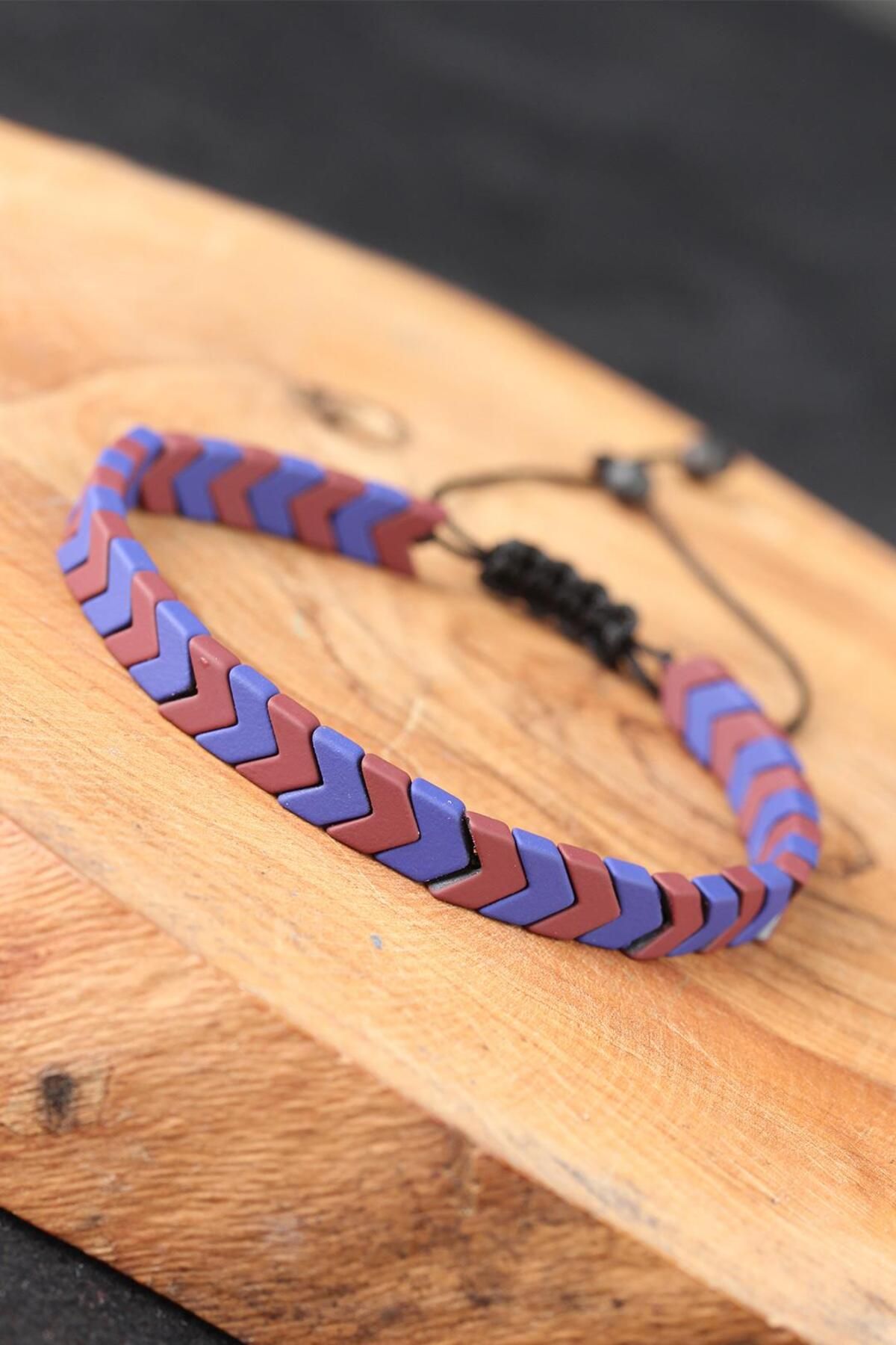 MR RZN STORE Mor Taşlı Erkek Bileklik - Lisinya