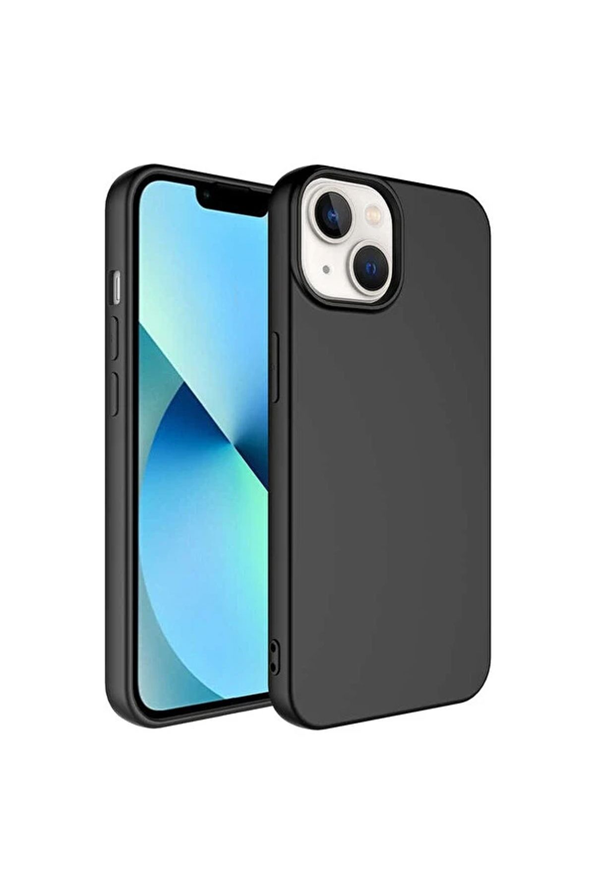 AnındaGelir iPhone 15 Siyah Lansman Arka Kapak Silikon Kılıf