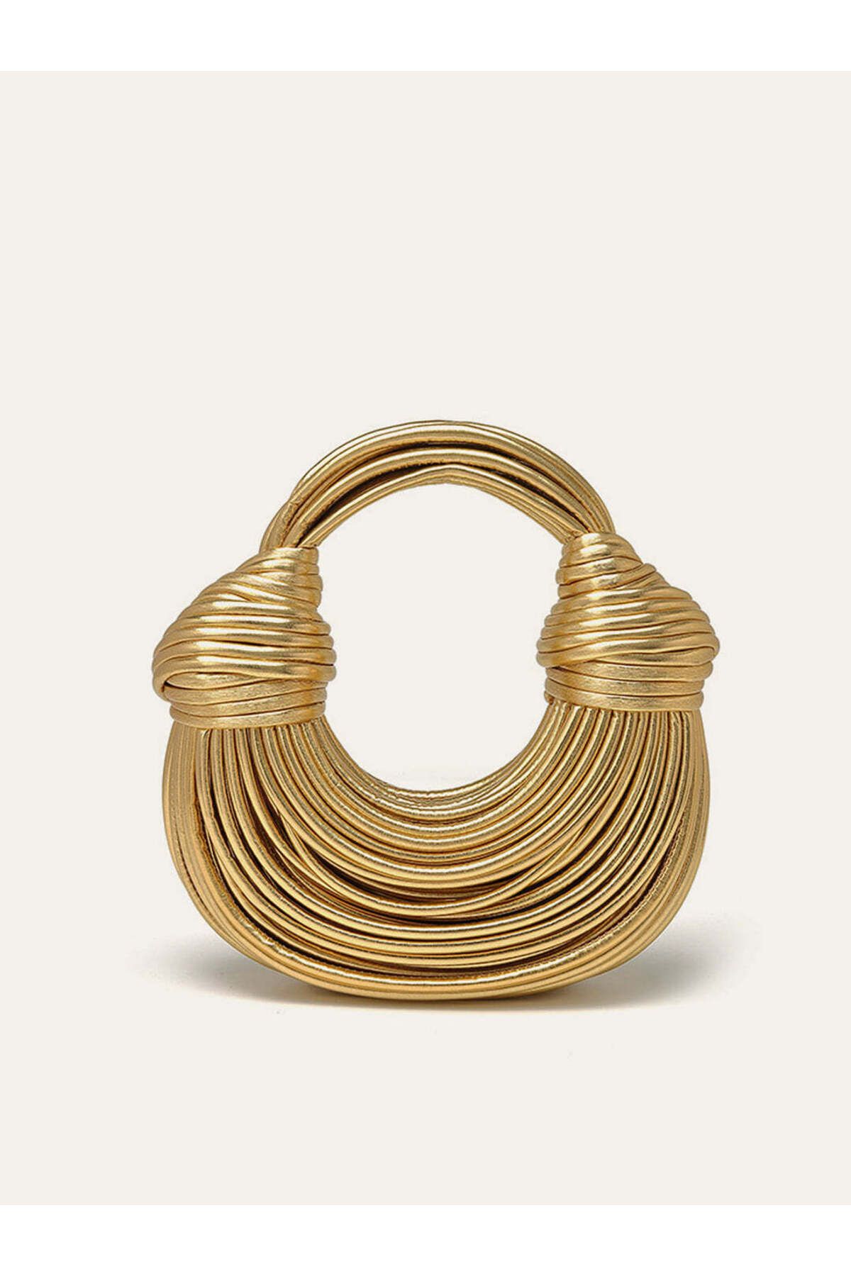 CSY STORE Tasarım Örgülü Gold çanta