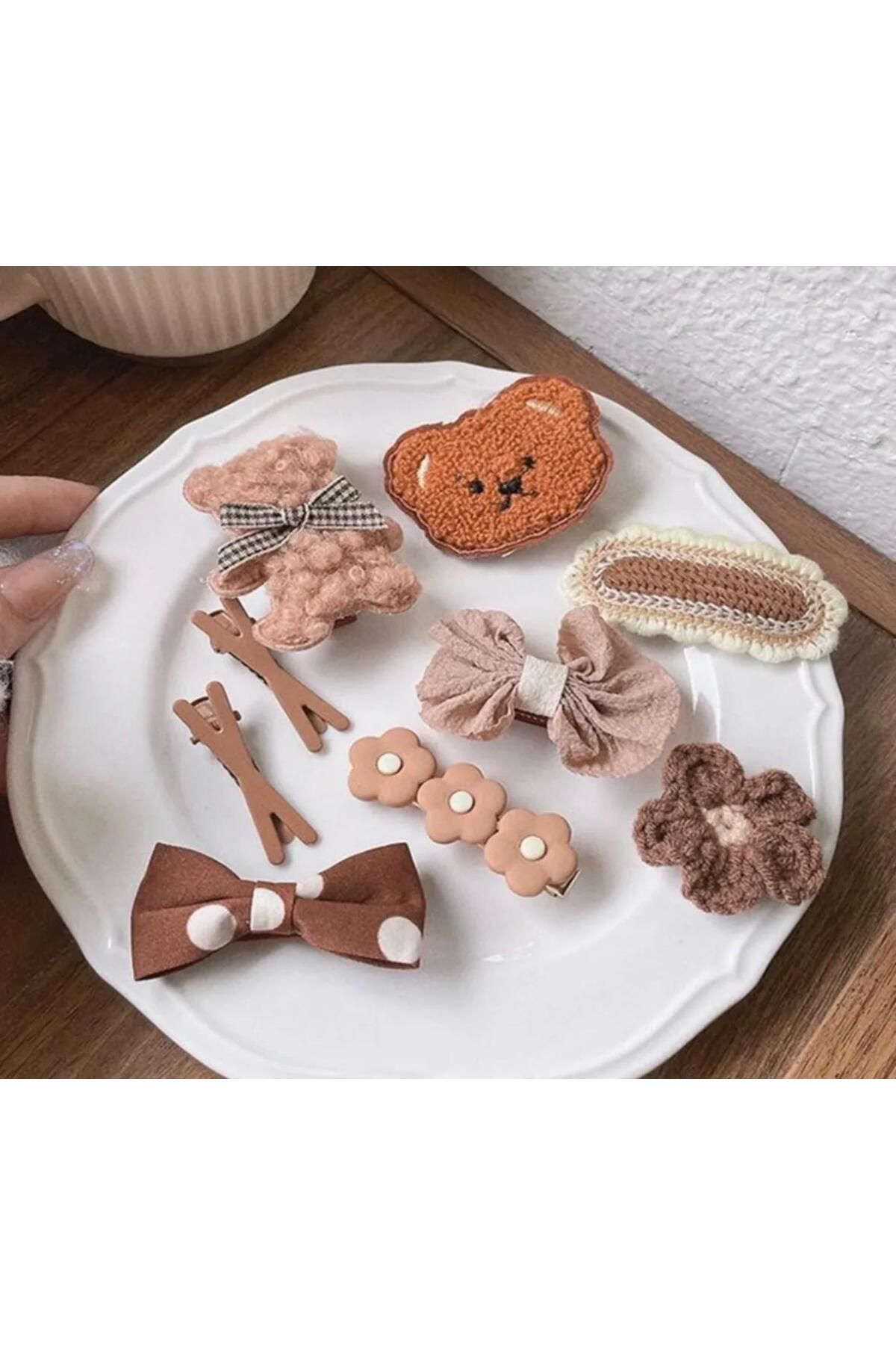 Batu kız bebek ve çocuk peluş toka seti