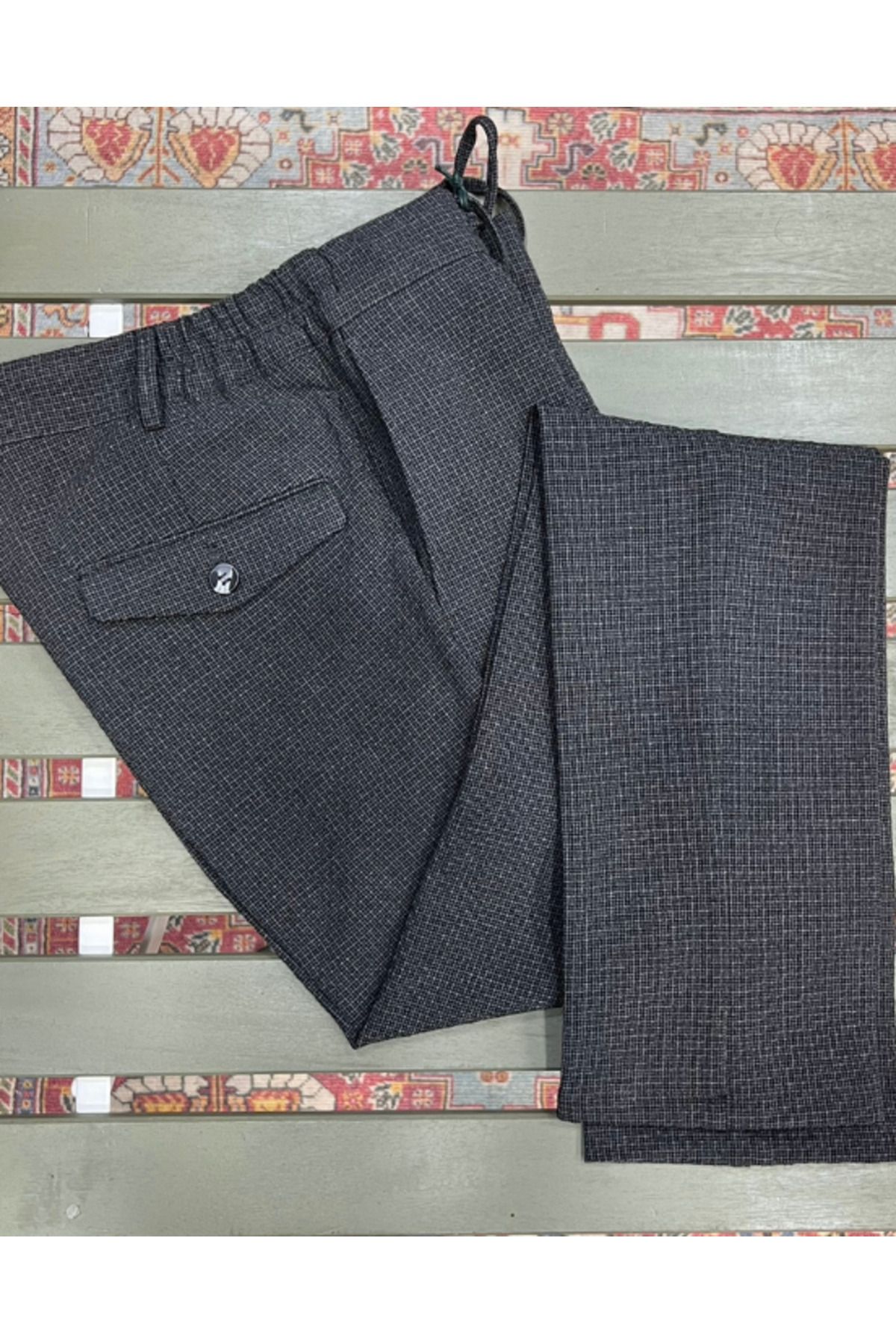 Yubacollection Gofre Jogger Pantolon Gri