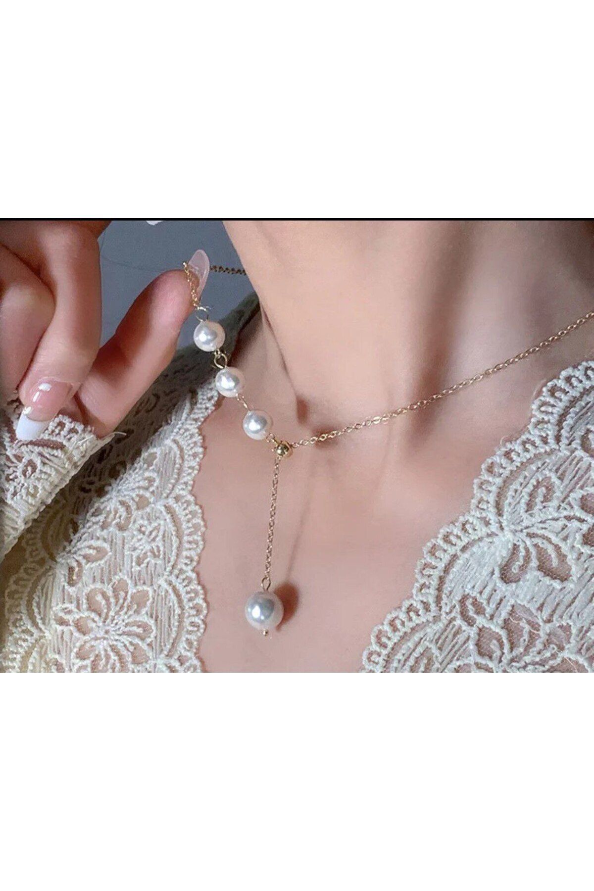 Shiklik MODA Şıklığınızı Tamamlayacak İnci Detaylı Kadın Kolye