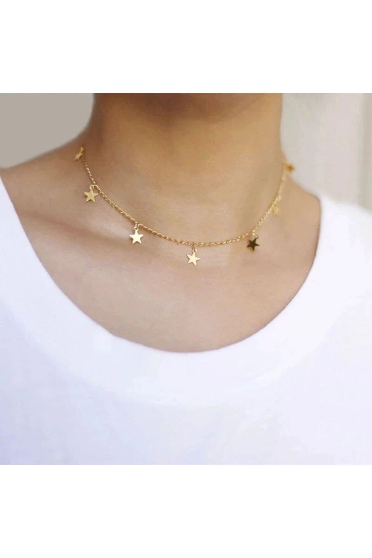 Shiklik MODA Işıltılı Yıldızlı Zincir Kolye ile Şıklığınızı Tamamlayın