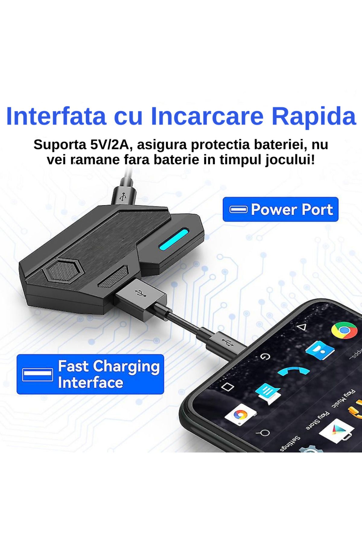 LUDORA-Phone Gaming Kit With 39 Keys One Hand Keyboard And Mouse, Rgb Lighting, Android Compatible 4