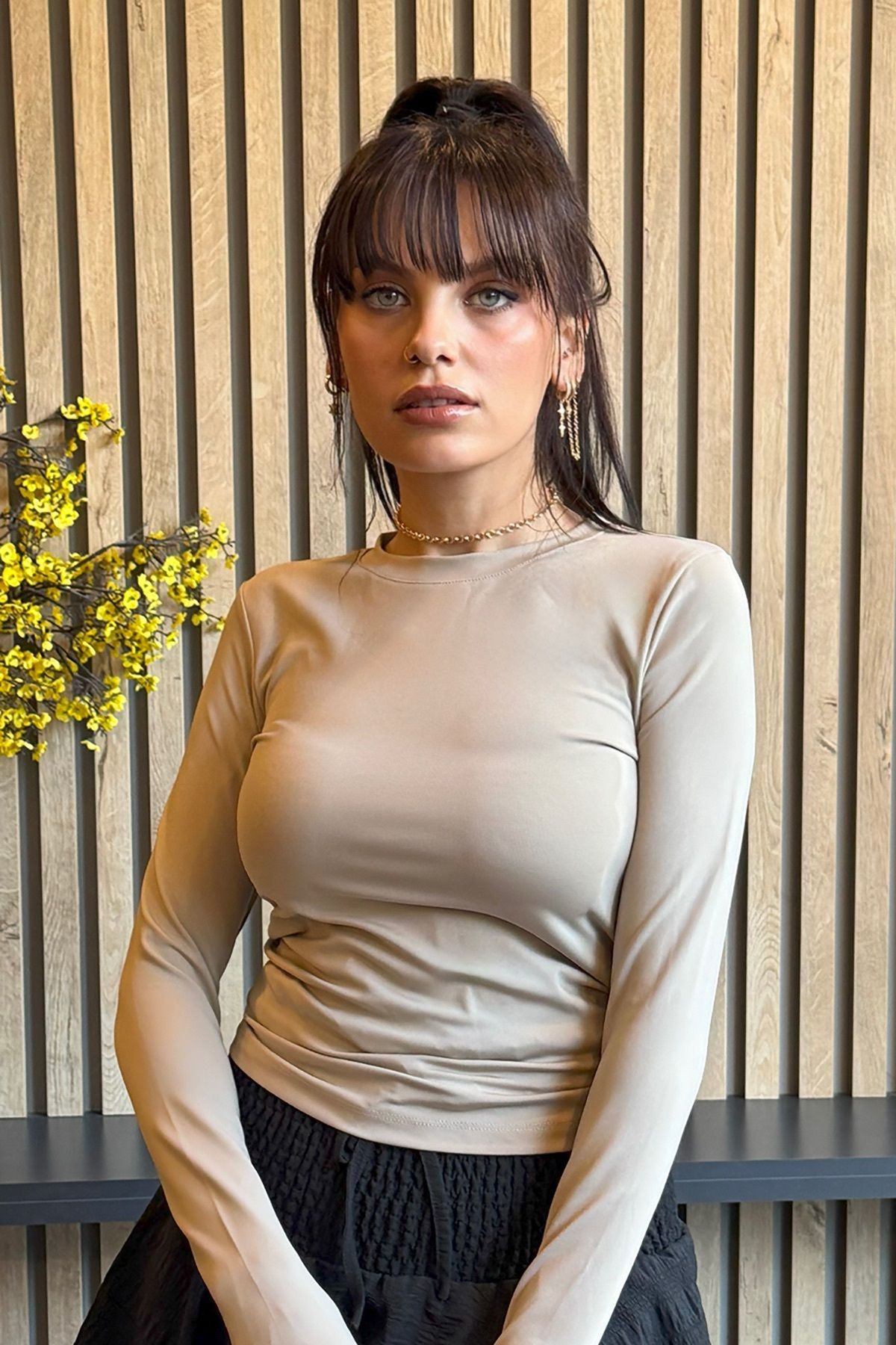 Gi&Di's COLLECTİON GD0027 Dalgıç Kumaş Bisiklet Yaka Body