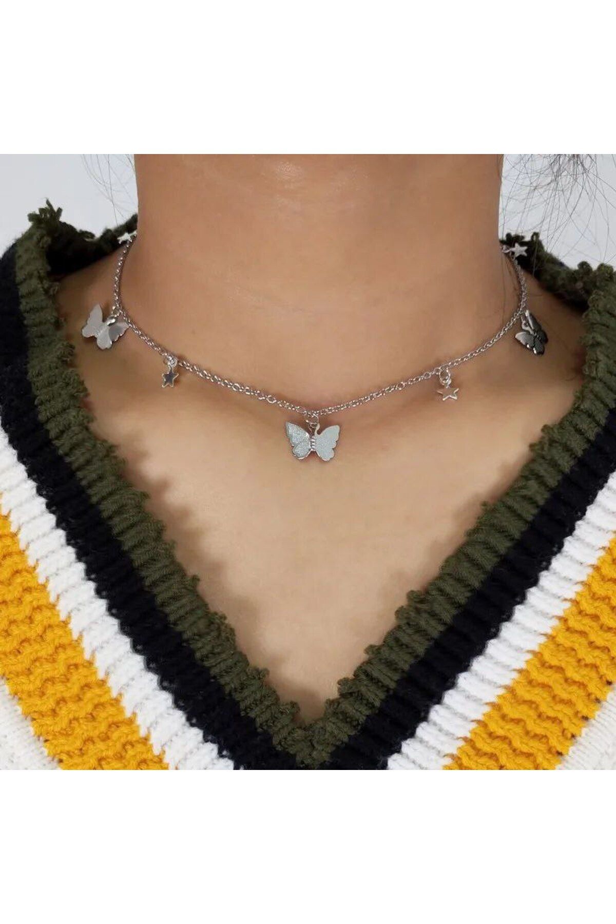 Shiklik MODA Zarif Kelebek Yıldız Kolye - Şıklığınızı Tamamlayın