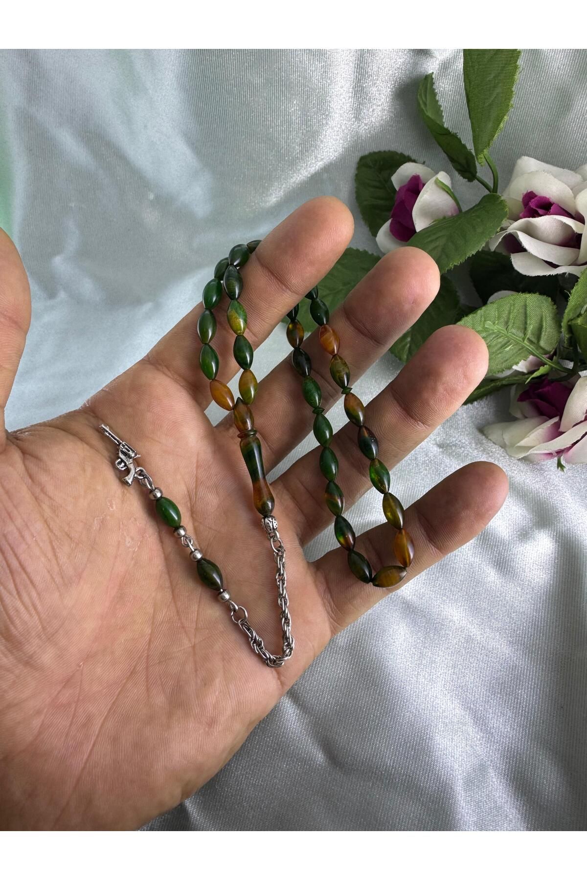 Sahra Gümüş minik taneli arpa kesim sıkma kehribar