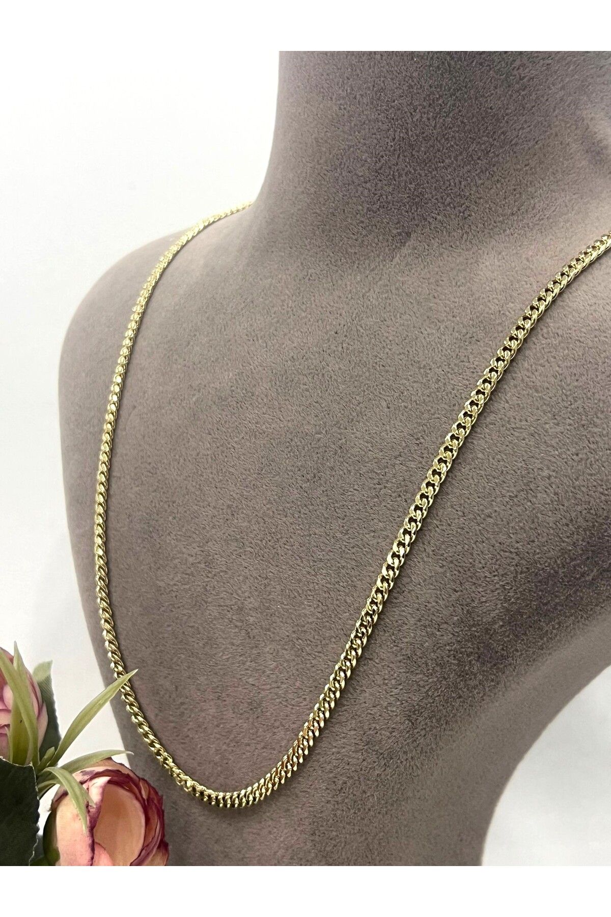 MASAL TAKI&AKSESUAR XUPING 0,3mm Küba Zincir Kolye (14k Gold - 55cm)