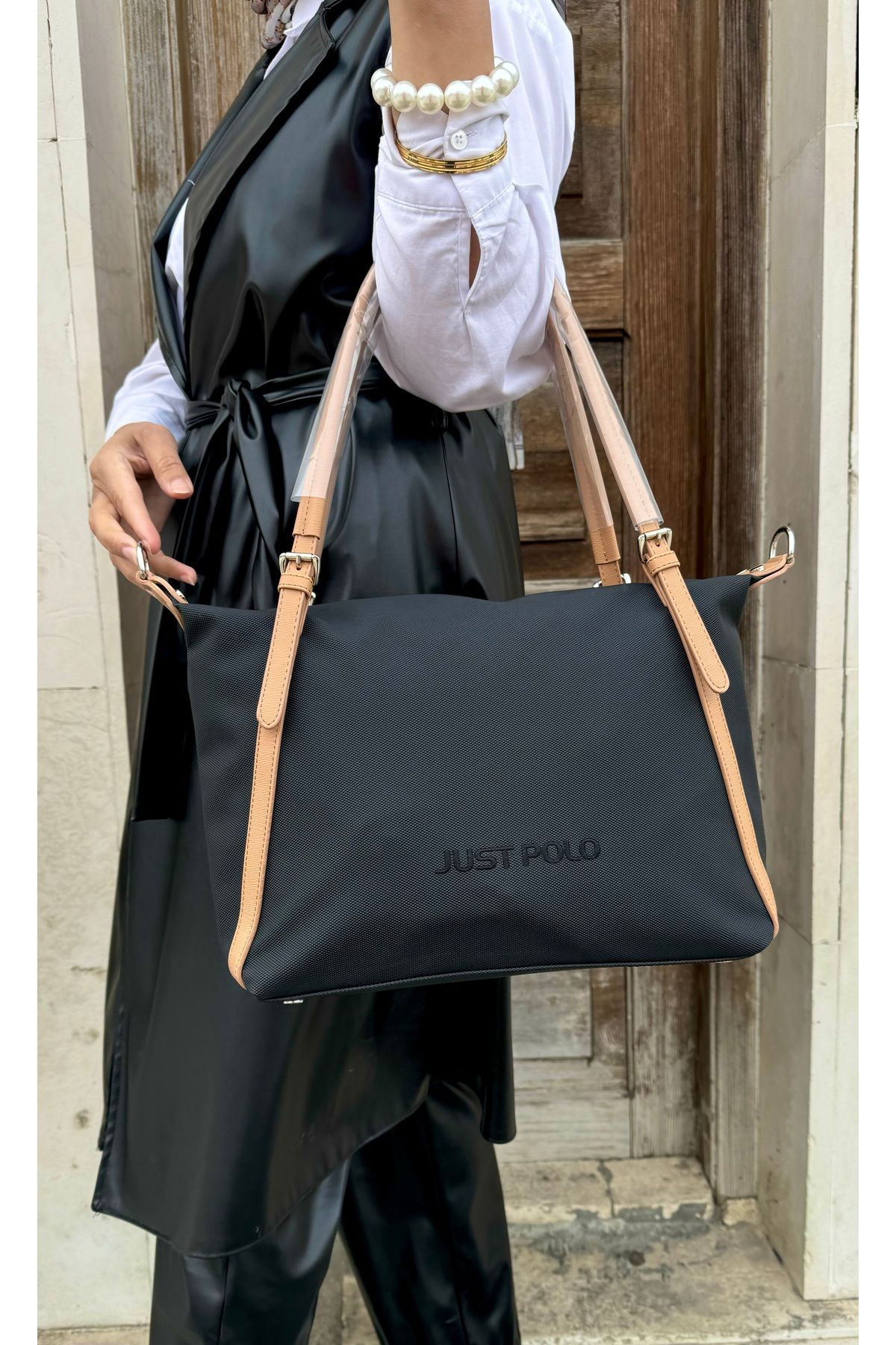 Just Polo JP orijinal just polo kadın büyük boy omuz çantası ebat 32x28 cm