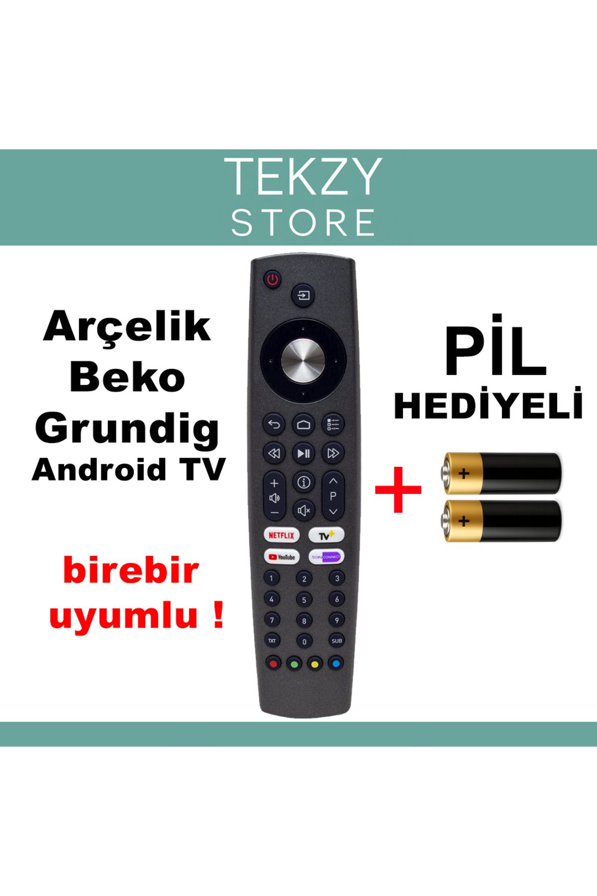 Suntel Arçelik Grundig Android TV birebir uyumlu kumanda