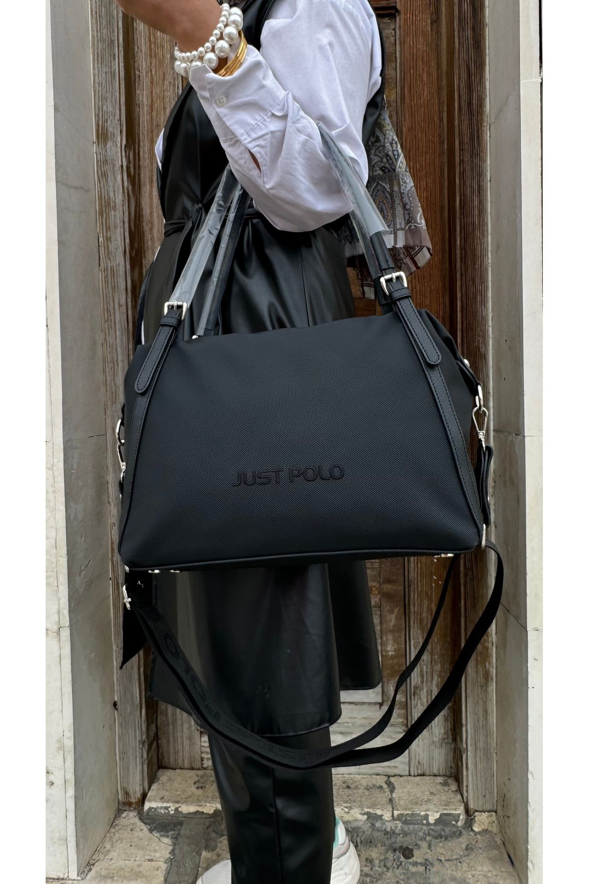 Just Polo JP orijinal just polo kadın büyük boy omuz çantası ebat 32x28 cm