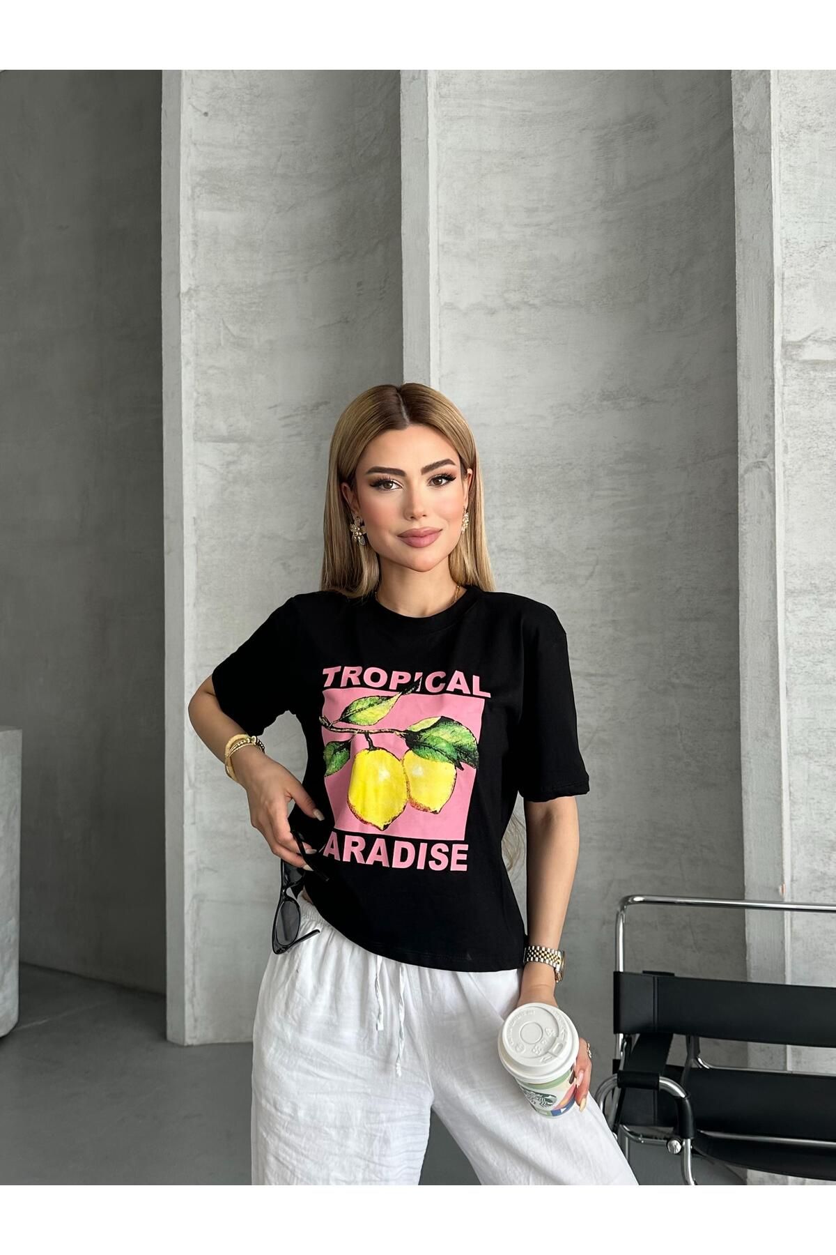 Şeker Portakalım Lemon Detaylı Pamuklu Kısa Kol Tişört