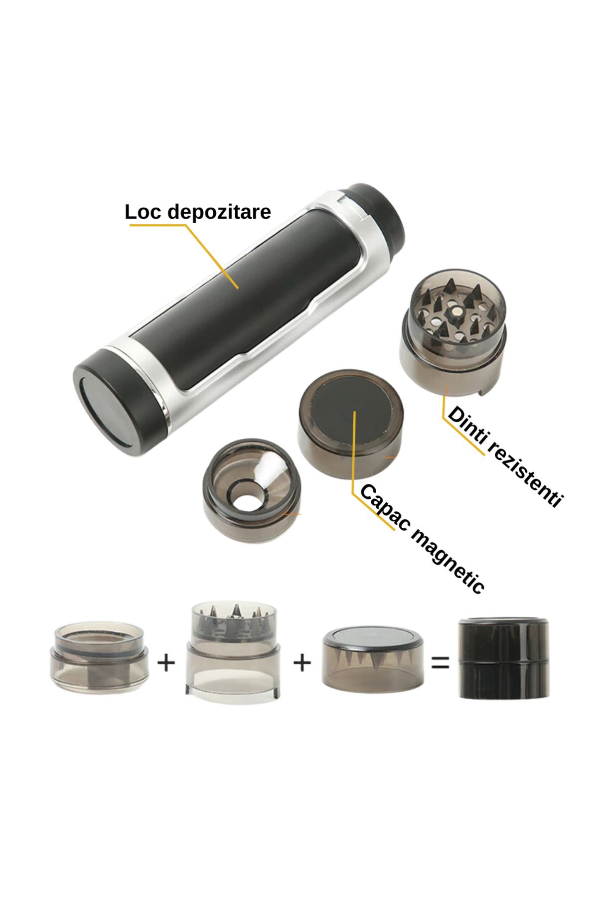 LUDORA-Grinder Metalic Manual, Ruleaza Tigari, Accesorii Incluse, Portabil,Negru 2