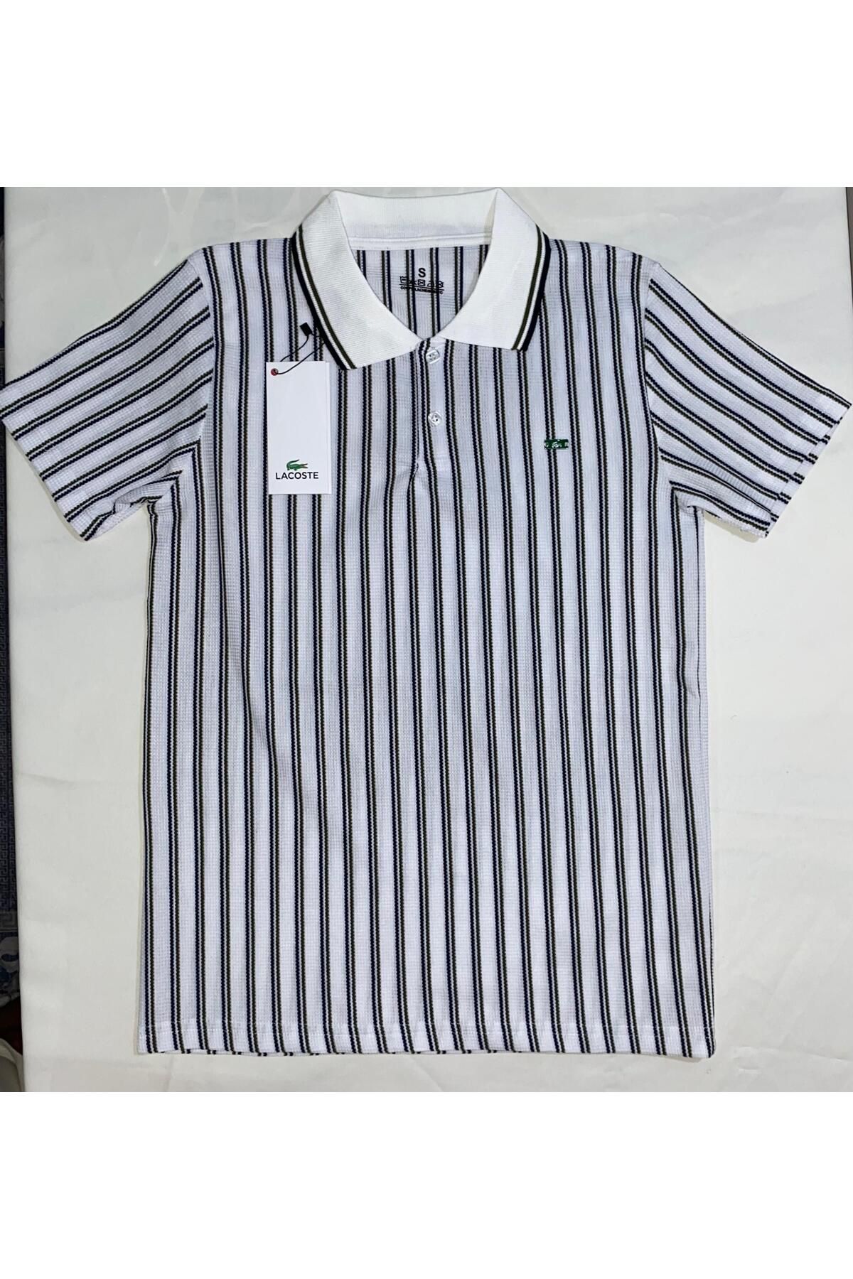 safr world Çizgili Yakalı T-Shirt