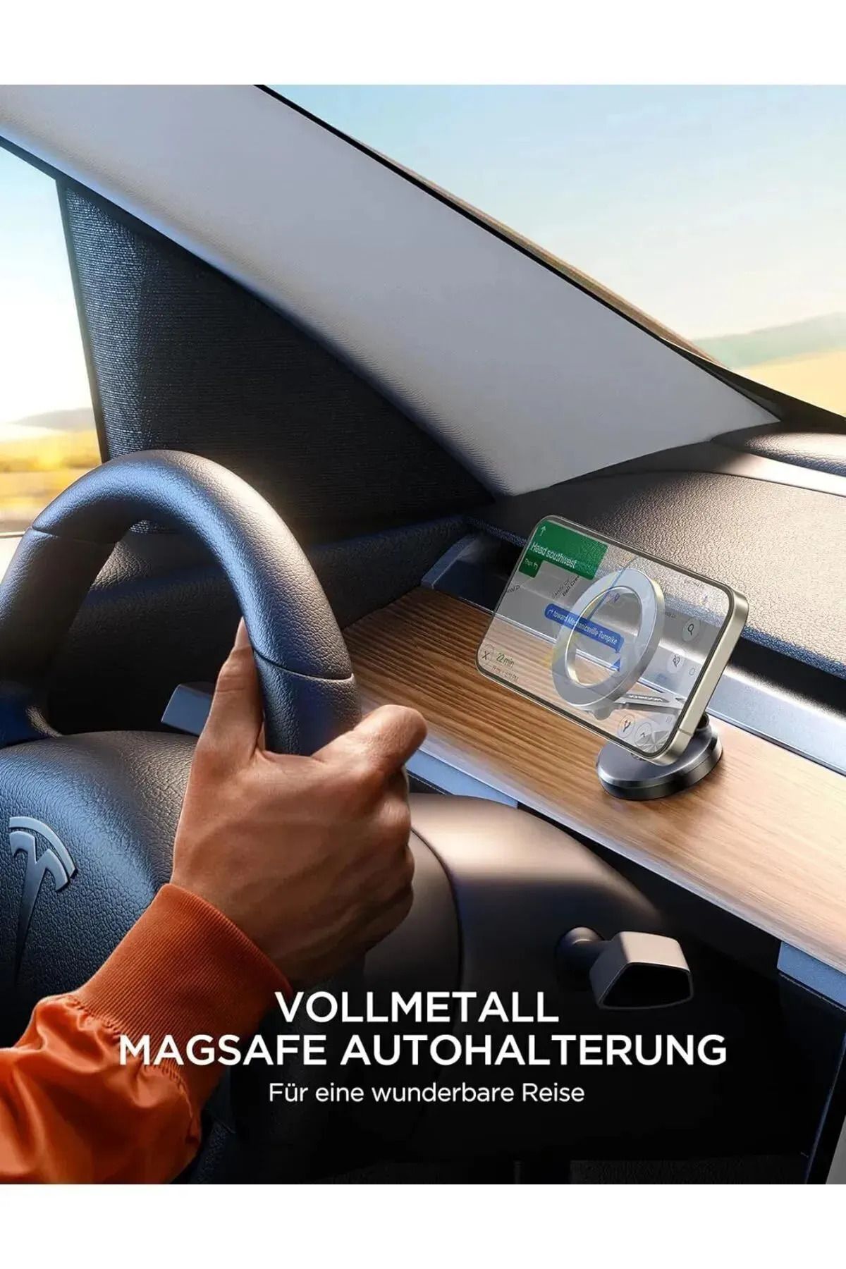 Asavia Metal Güçlü Magsafe Manyetik Mıknatıslı Ayarlanabilir 360 Dönebilen Araç İçi Telefon Tutucu