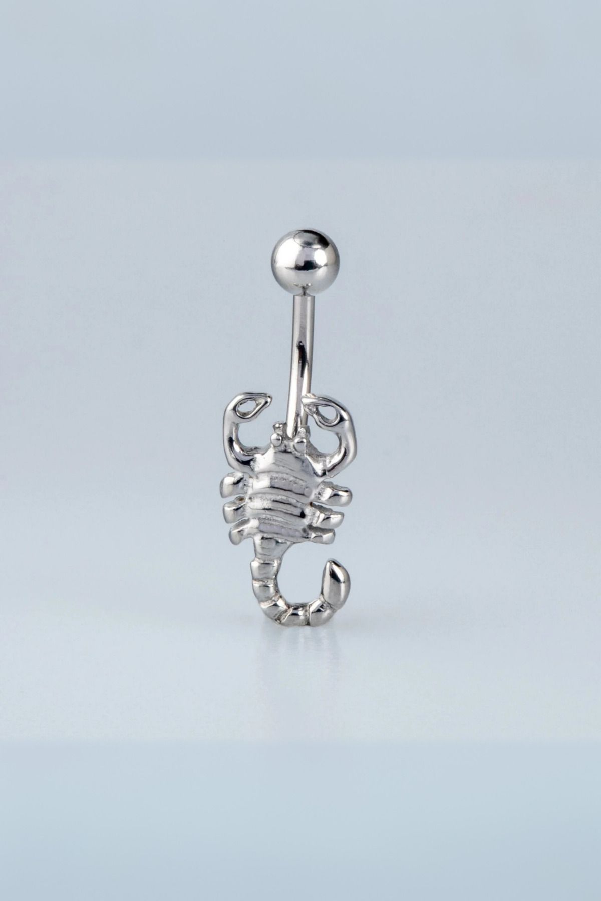 Wisdom Rain Akrep Figürlü 10 mm Göbek Piercing – 316L Cerrahi Çelik, Vidalı Bar