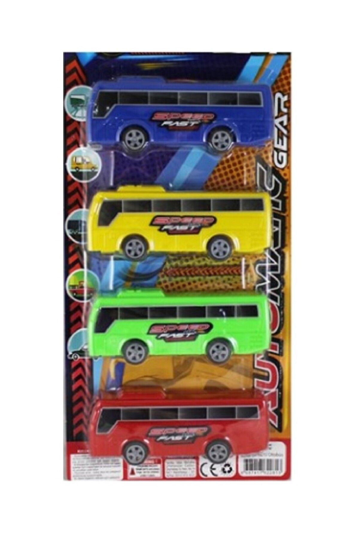 ZıpZıpBox Nizam 4 Lü Renkli Otobüs Seti Otobüs Oyuncak