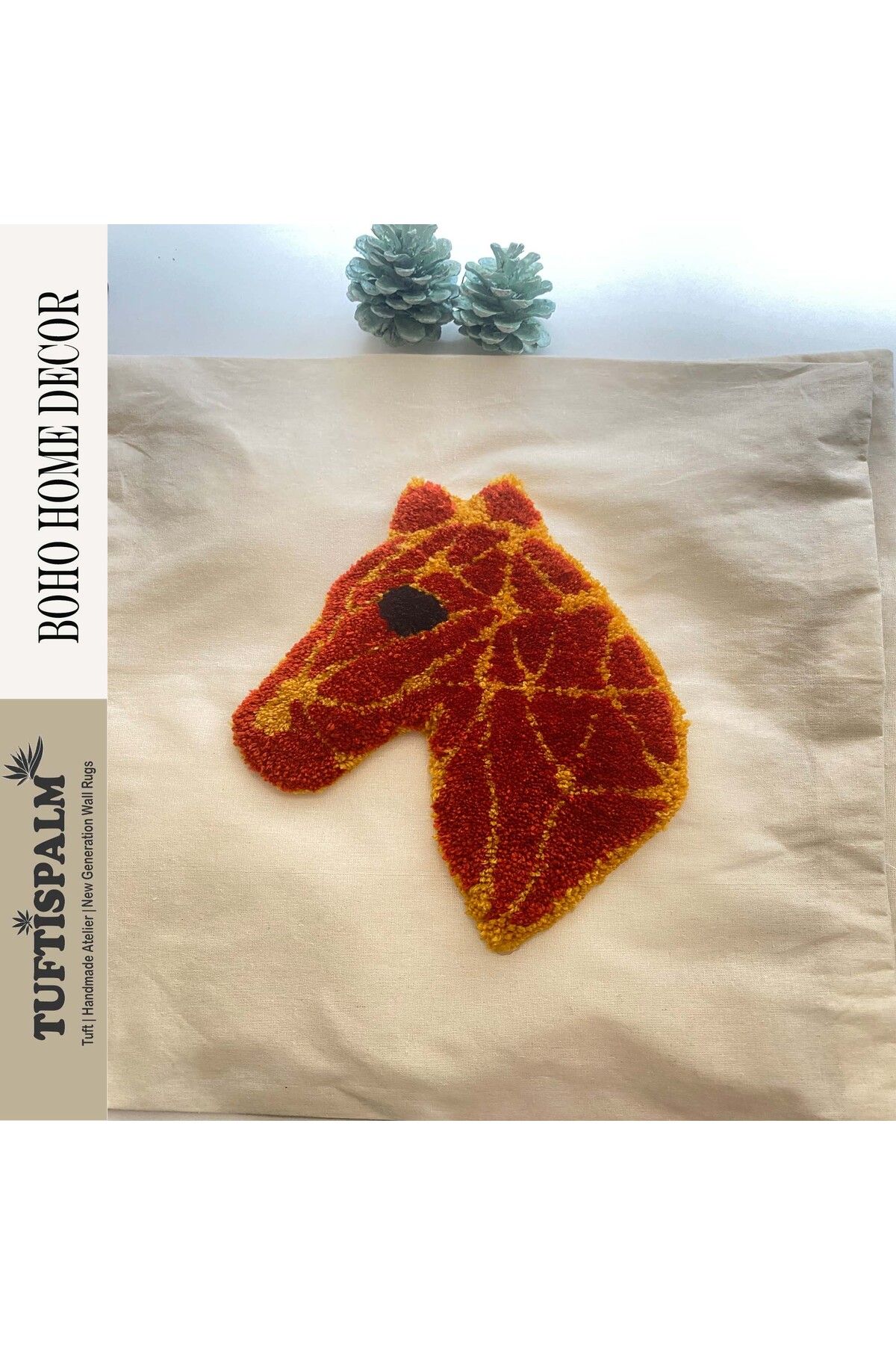 Tuftispalm Geometrik At Punch İşlemeli Kırlent Kılıfı Tufting Kırlent Kılıfı | Tek Kırlent Kılıfı 45*45 cm