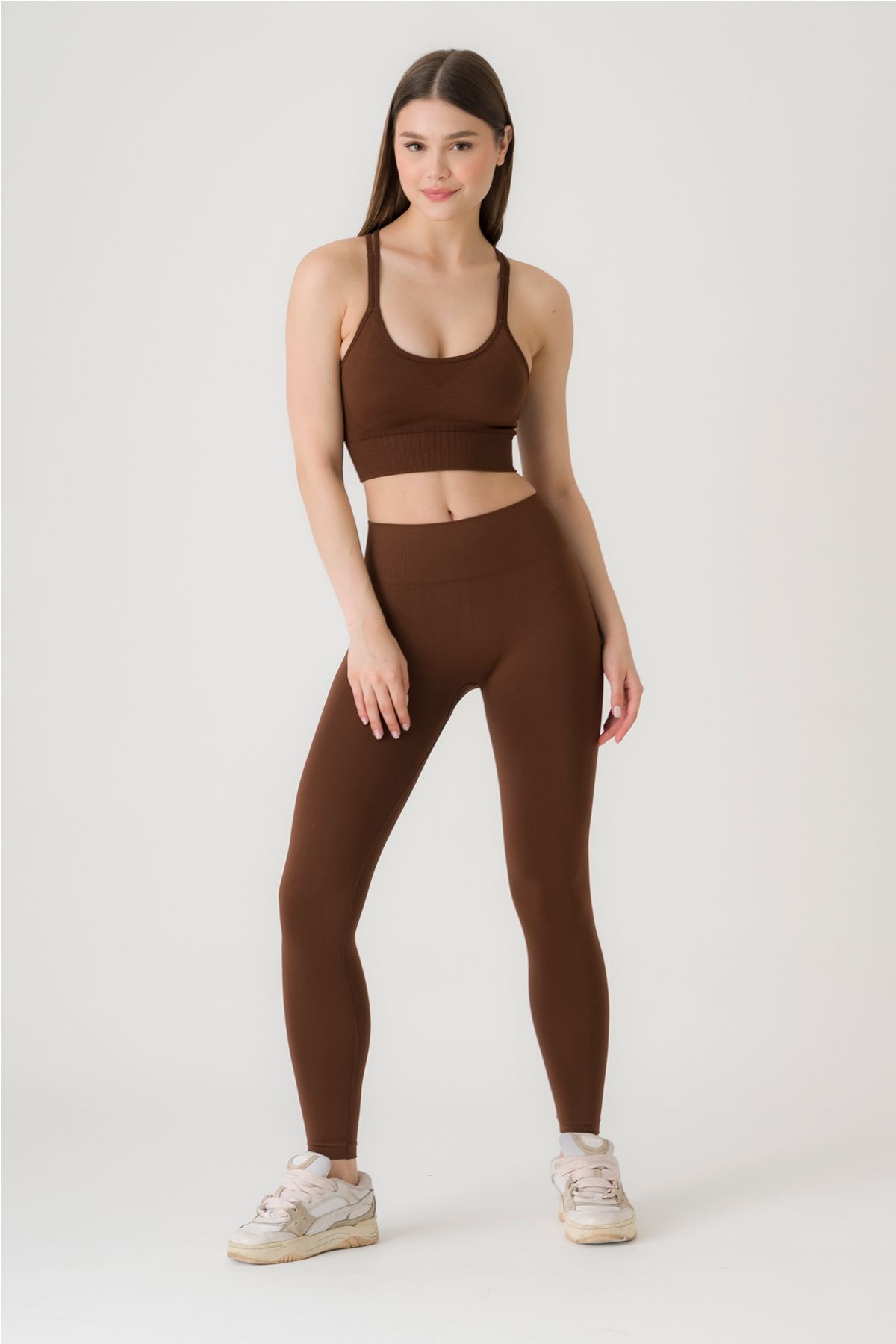 FANLEY Kadın Dikişsiz (Seamless) Sıkılaştırıcı Fit Şekillendirici Esnek Nefes Alabilen Yüksek Bel Spor Tayt