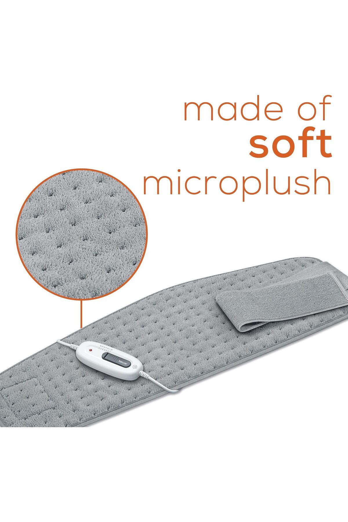 Beurer-UHP49 Heating Pad for Back Pain Relief, 6 Heat Settings, Soft Microplush, Machine Washable Fa 5