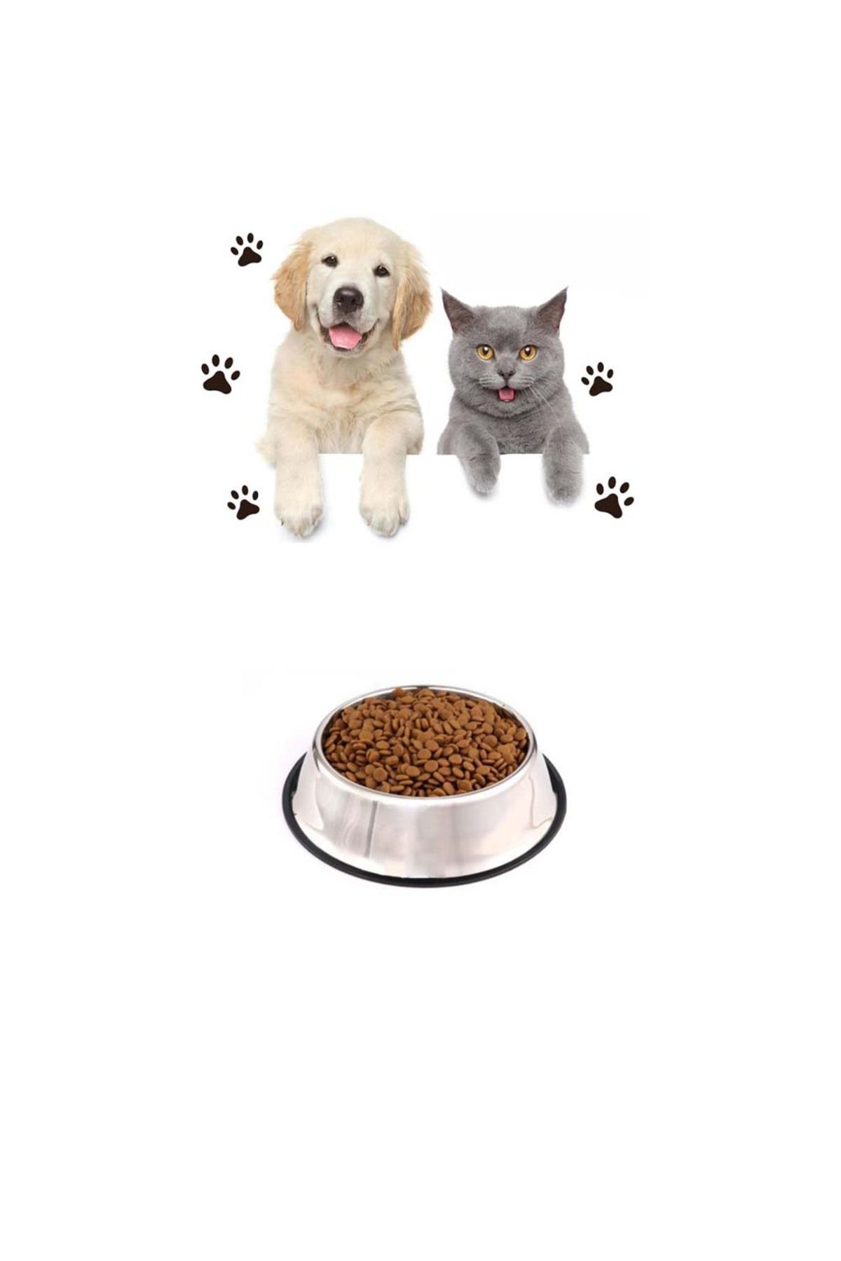 Paras Ticaret Hayvanlar için Çelik Kaydırmaz Küçük Boy Su Mama vb Kabı Kedi Köpek Su Mama Kabı (Alt Taban: 15,5 cm