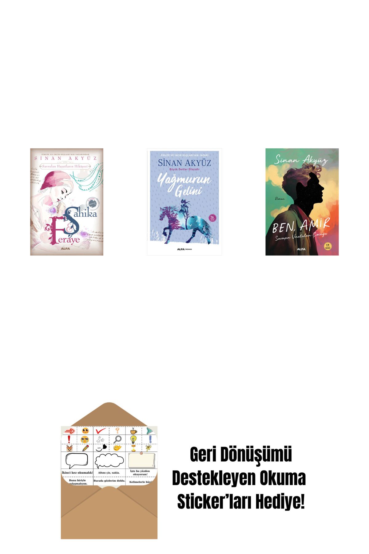 Alfa Yayınları Sinan Akyüz 3 Kitap Set + Okuma Sticker'ları