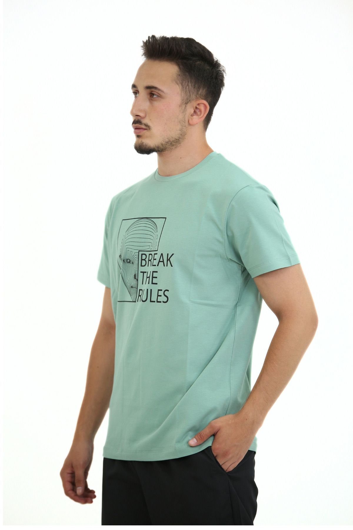 Lorenzo Mazzoli T-shirt Premium Kalite, Comfort Fit, Modern Baskılı Düz Renk Tişört