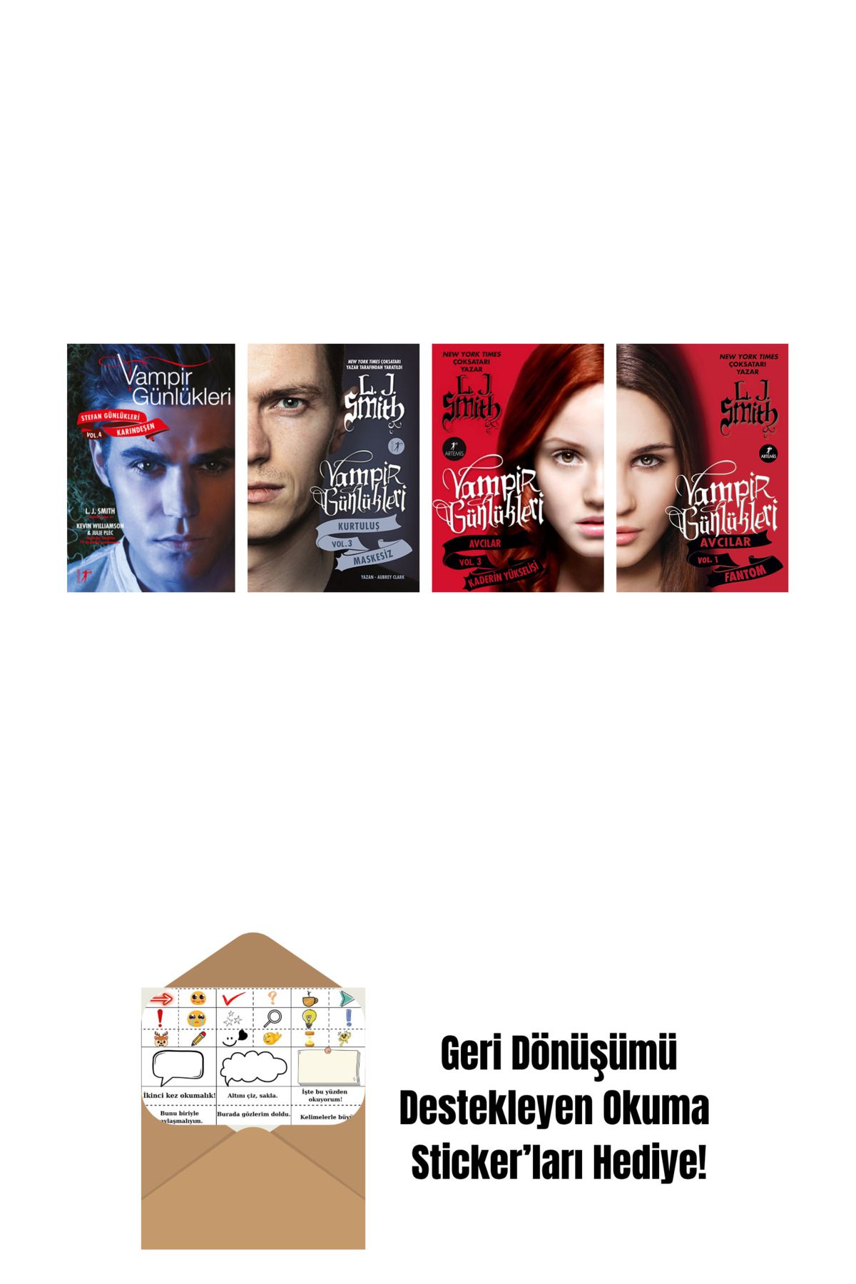 Artemis Yayınları L. J. Smith 4 Kitap Set + Okuma Sticker'ları