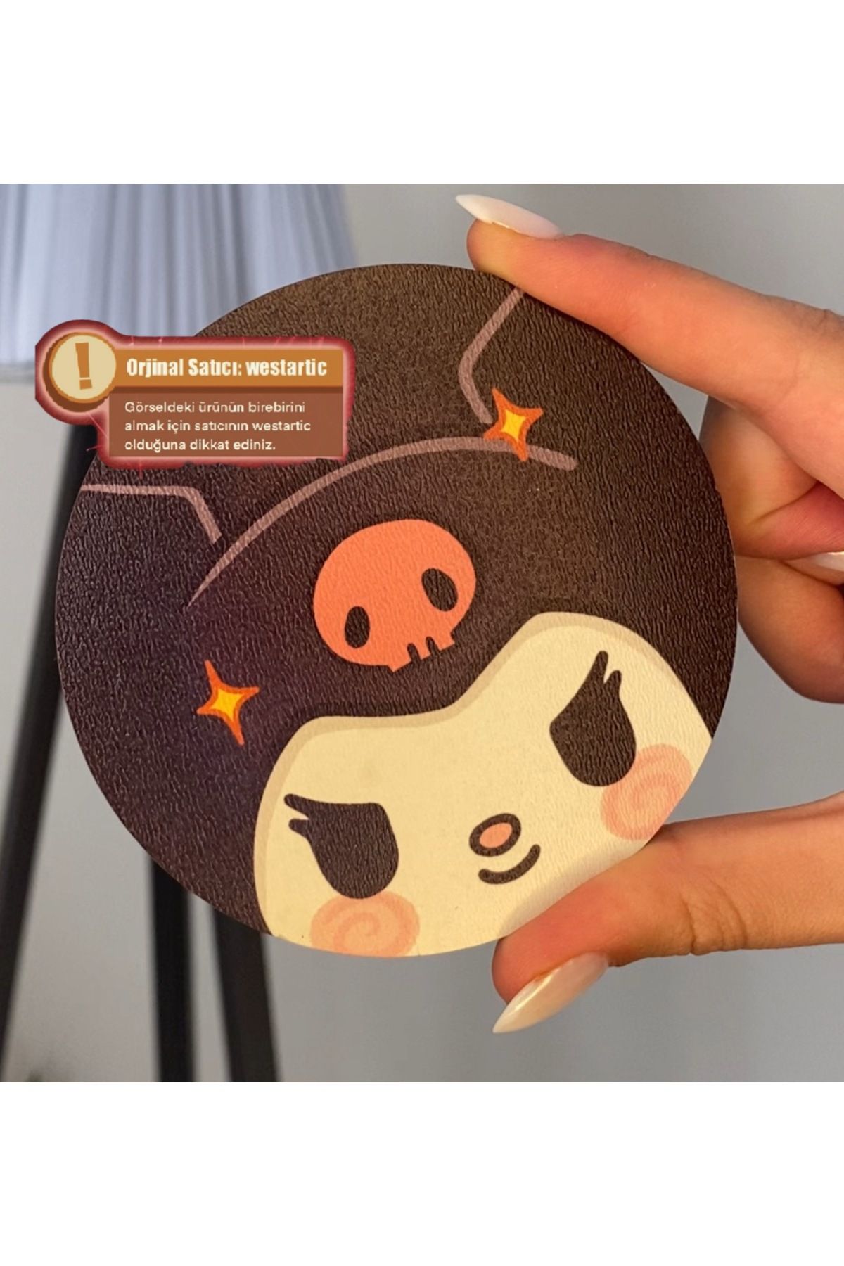 westartic Kuromi (Sanrio) Bardak Fincan Altlığı