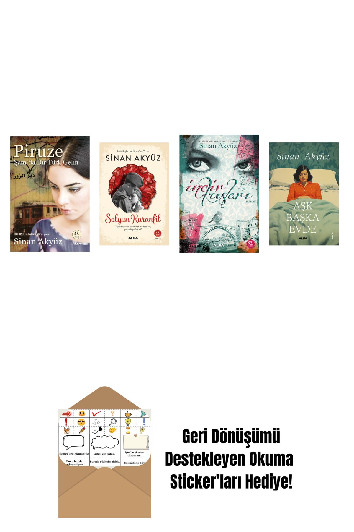 Alfa Yayınları Sinan Akyüz 4 Kitap Set + Okuma Sticker'ları