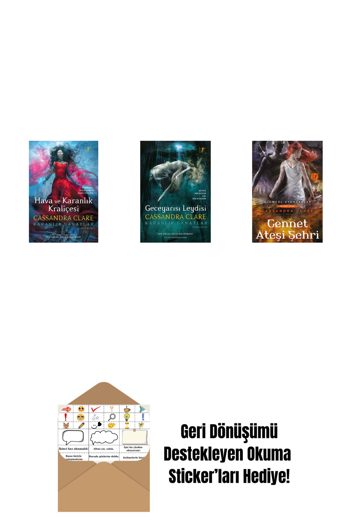 Artemis Yayınları Cassandra Clare 3 Kitap Set + Okuma Sticker'ları