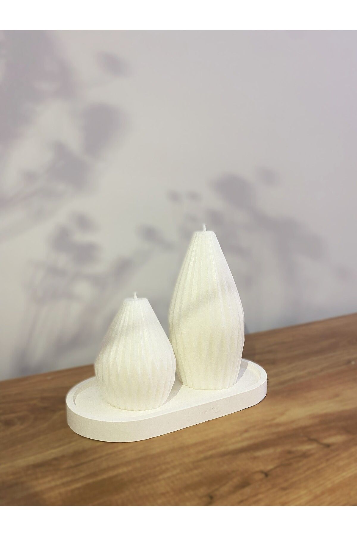Nox Atelier Geometrik Desenli Armut Mum Seti