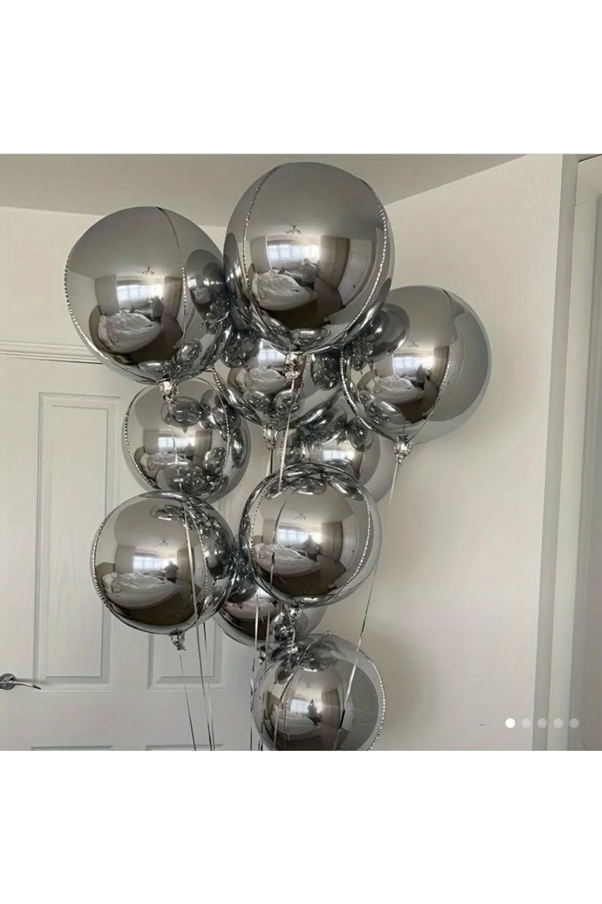 KARNAVAL DÜNYASI 5 adet gümüş parlak ayna folyo balon