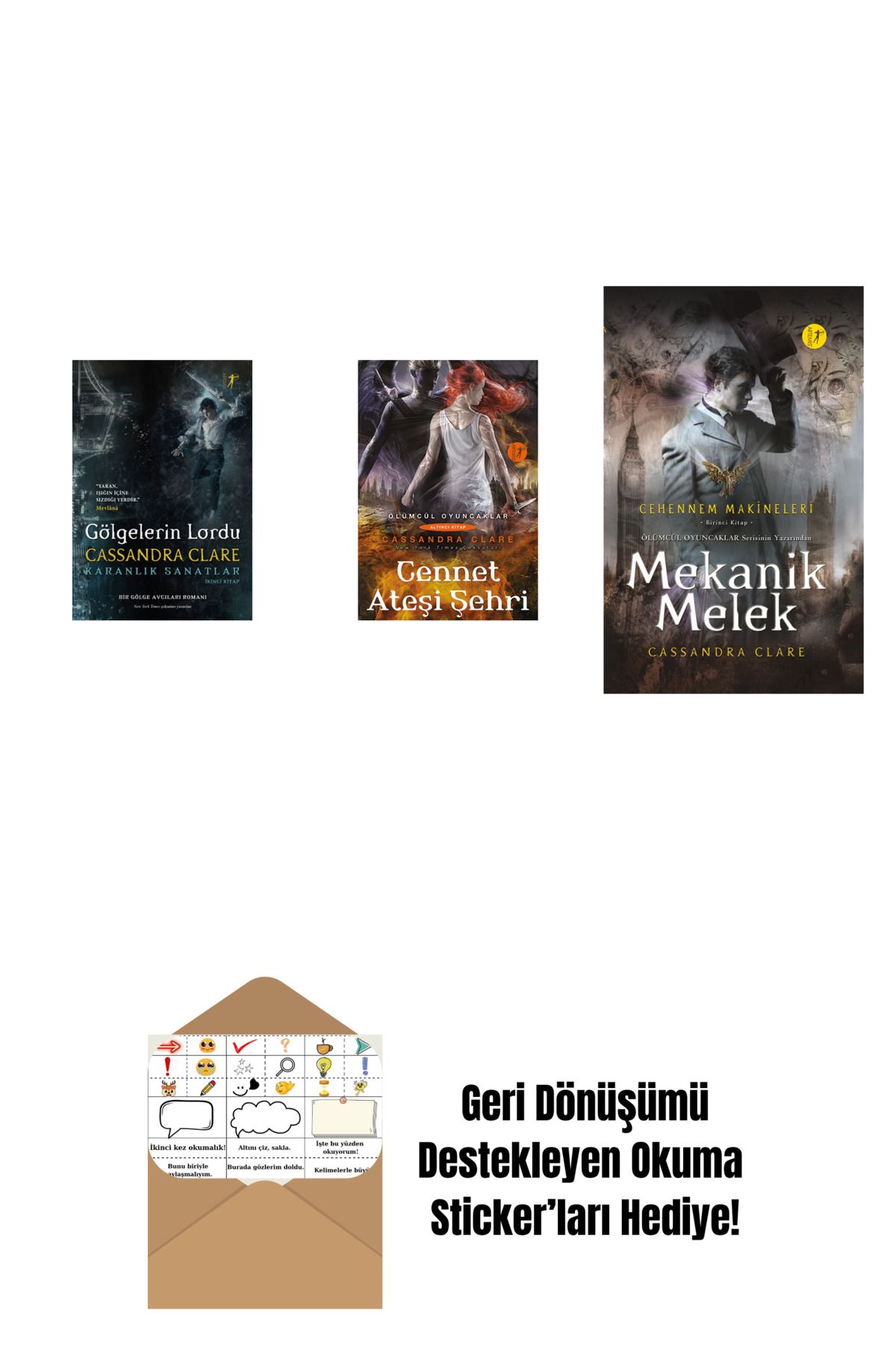 Artemis Yayınları Cassandra Clare 3 Kitap Set + Okuma Sticker'ları